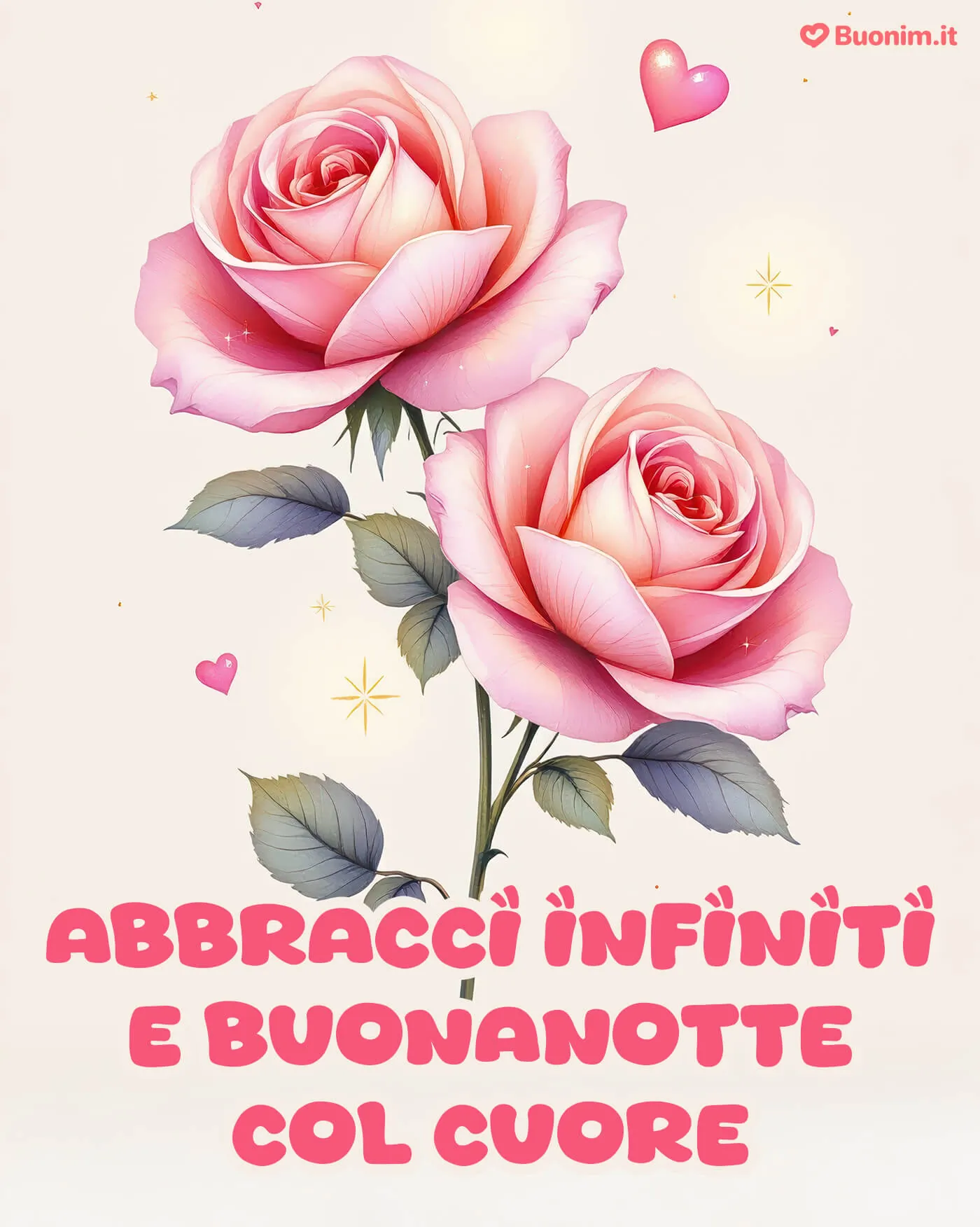 Abbraccio di buonanotte con affetto in immagini belle per WhatsApp
