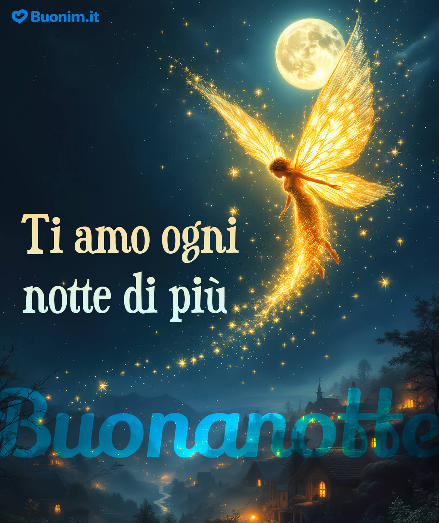 Immagini gratuite di buonanotte amore mio da inviare su WhatsApp Augura una notte serena con un’immagine romantica e sincera da Buonim