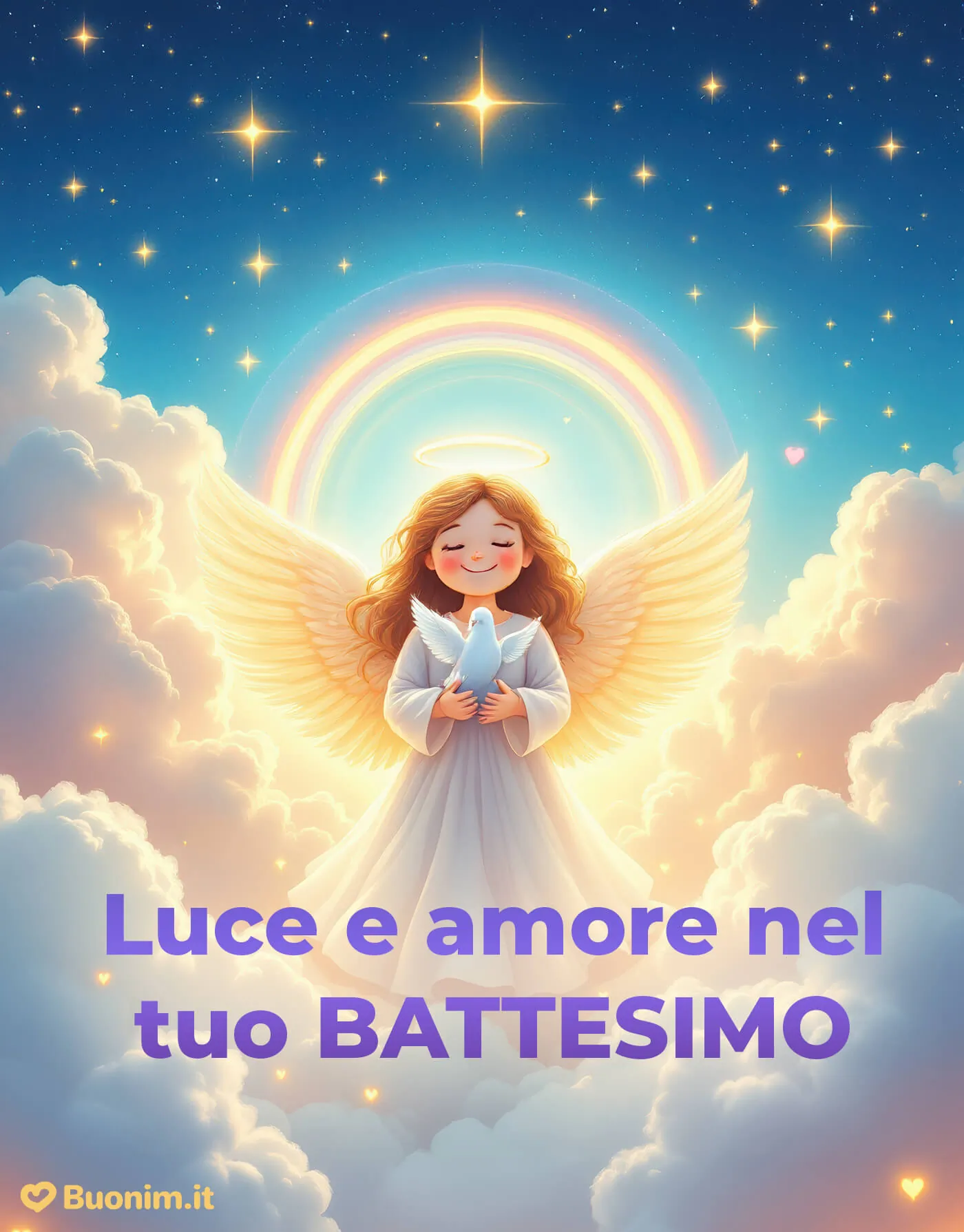 Auguri di battesimo dolci come un bacio della mamma