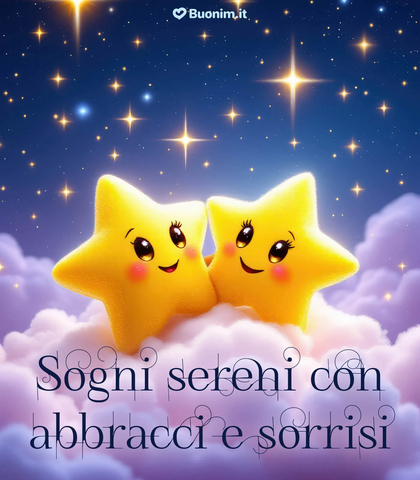 Bellissime immagini di buonanotte con abbracci saluti e baci da inviare subito
