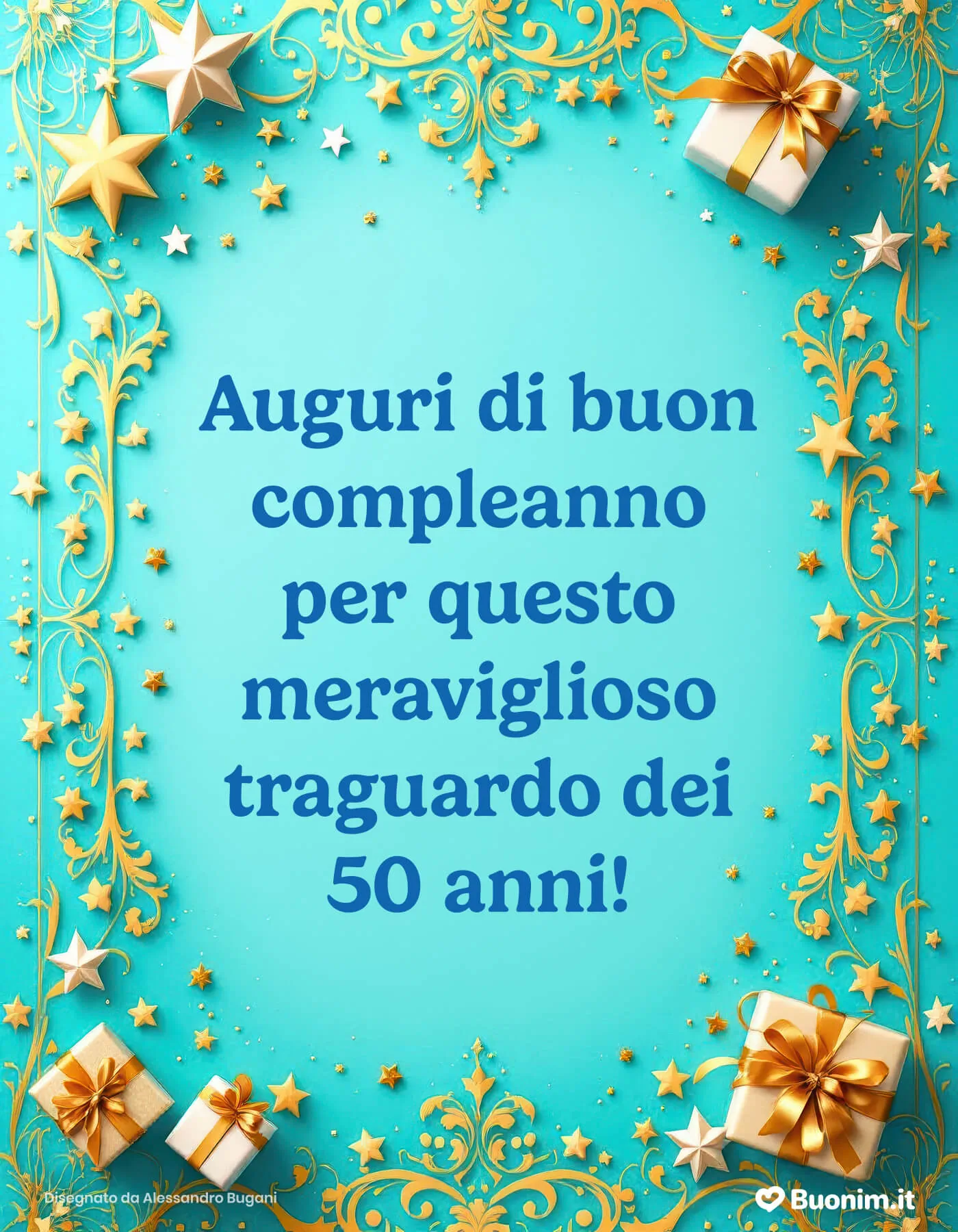 Biglietti digitali con immagini per il compleanno di un uomo di 50 anni perfetti da scaricare gratis e inviare con amore