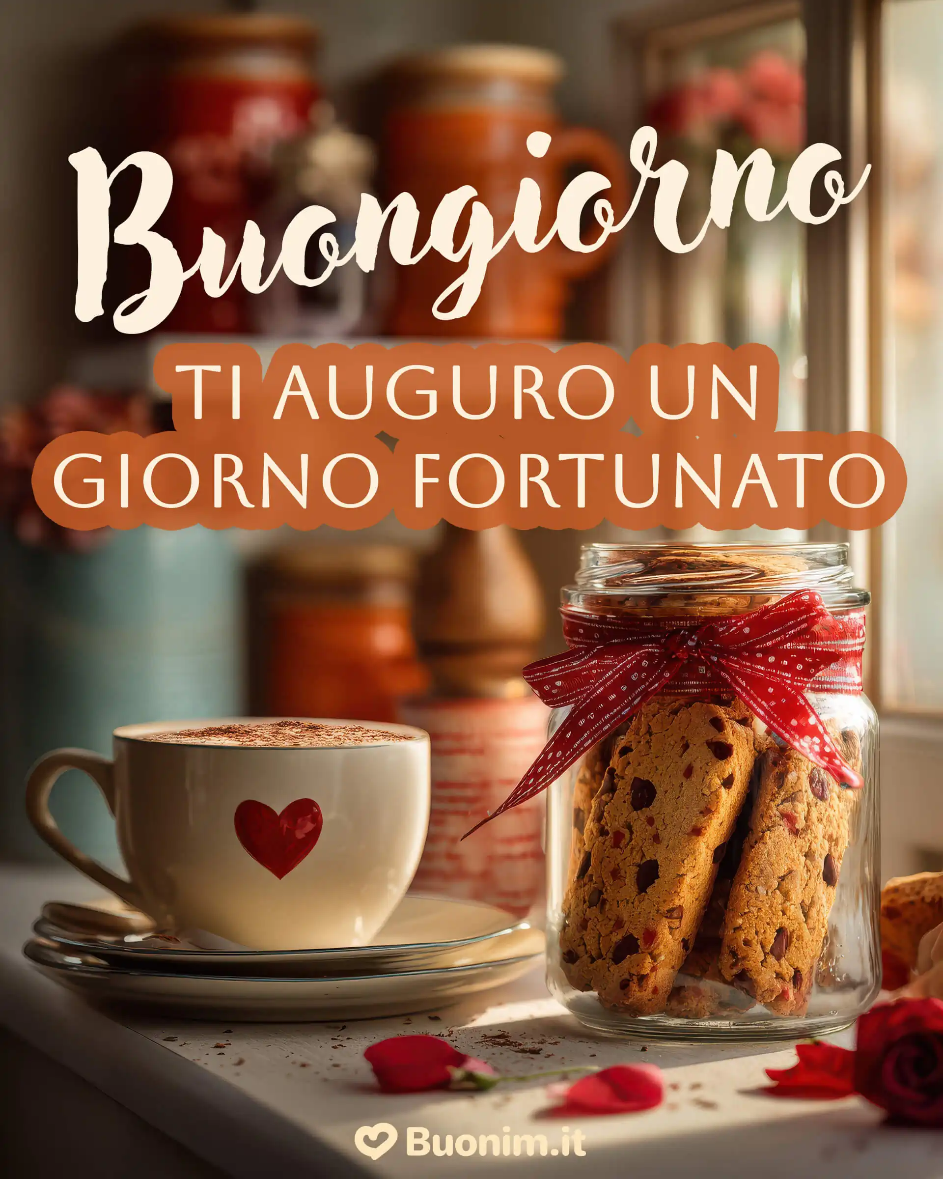 Cucina calda, tazza col cuoricino e barattolo col fiocco che profuma di coccole. Ti auguro un giorno fortunato e leggero, pieno di affetto e piccole gioie. Invia le più belle immagini di buongiorno del 29 novembre gratis su WhatsApp e spargi buonumore.