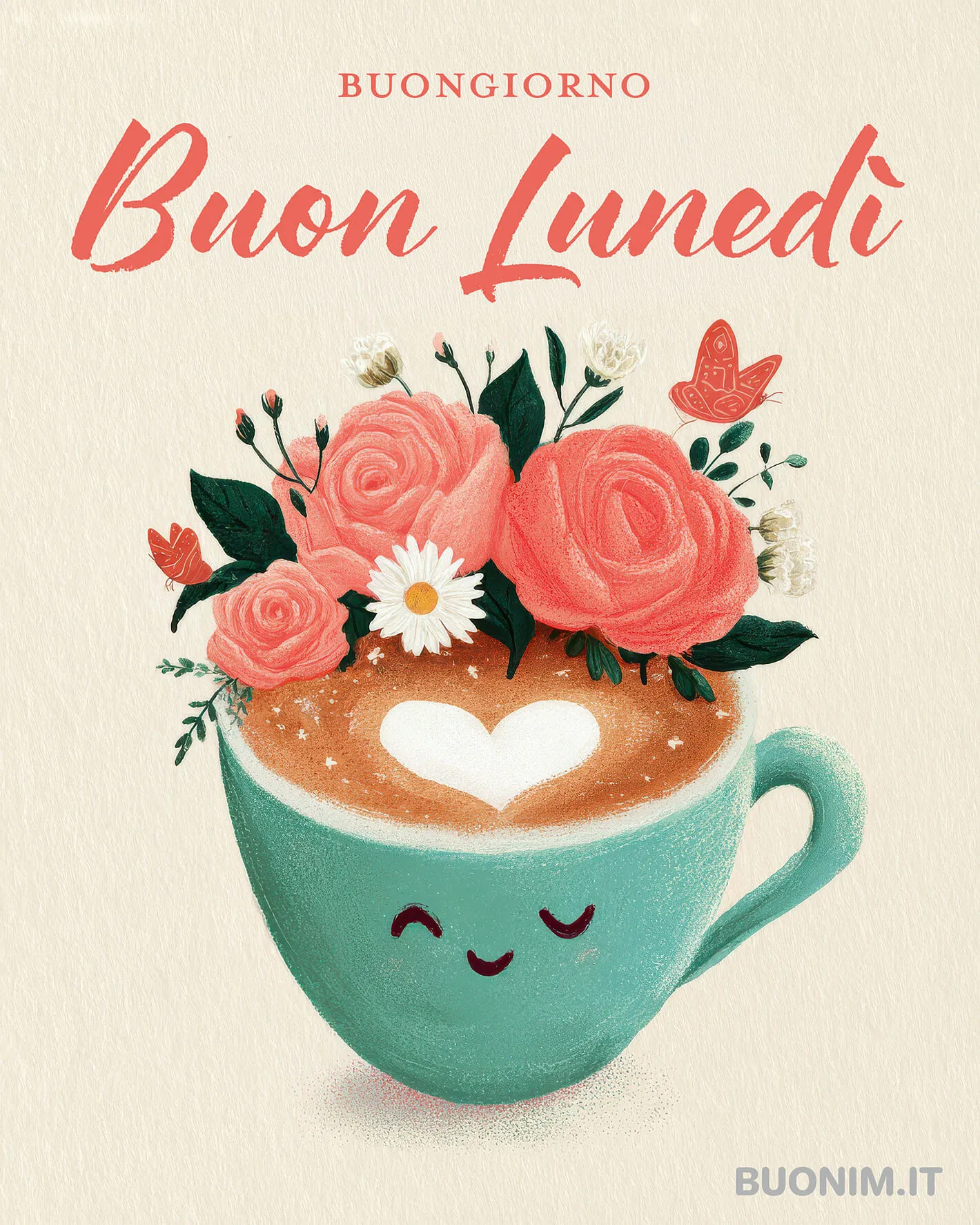 Tra rose e margherite, il caffè del mattino porta una carezza al tuo cuore. Ti auguro buon lunedì, amore mio, colmo di serenità, sorrisi sinceri, coccole leggere, dolcissimi bacini per noi.