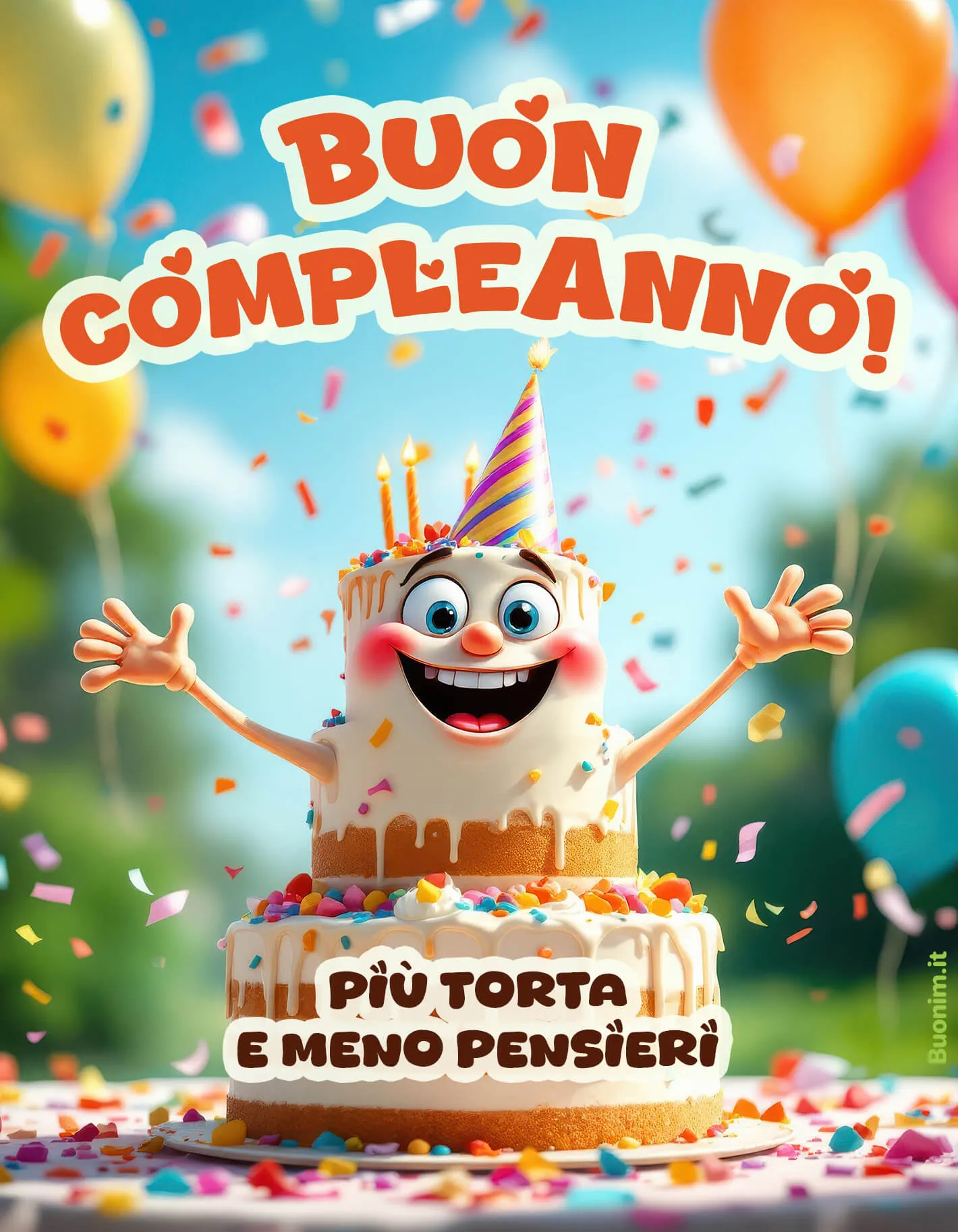 Oggi conta solo sorridere, festeggiare e lasciarsi coccolare da un po’ di dolcezza. Questa immagine di buon compleanno è perfetta per regalare allegria, leggerezza e buonumore.