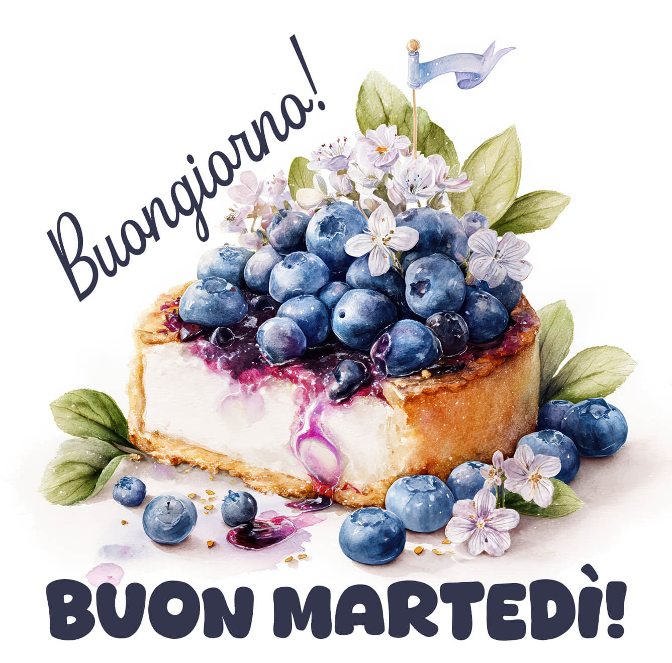 Buon martedì goloso con mirtilli e sorriso Dolce inizio di martedì, con un pensiero morbido e pieno di tenerezza. Ti auguro una giornata leggera e fortunata, da dedicare a te e a chi vuoi bene.