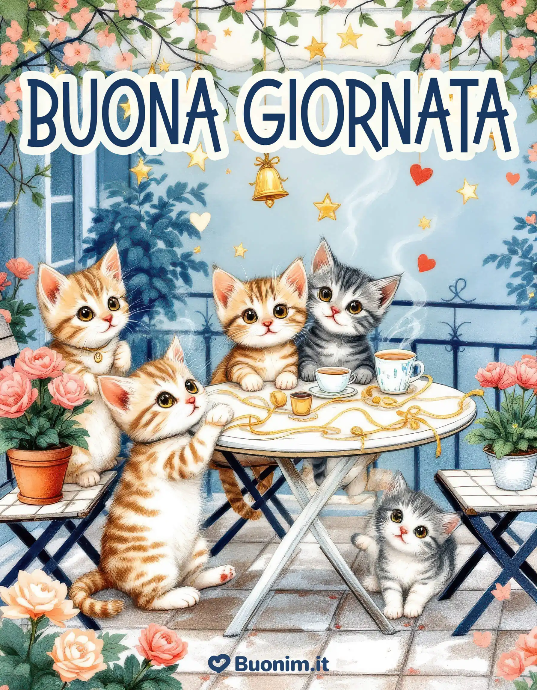 Ti auguro una giornata leggera, allegra e ricca di coccole, proprio come questi gattini curiosi che portano buonumore. Una mattina che risveglia affetto e serenità. Perfetta da inviare come messaggio del cuore per augurare una splendida giornata.