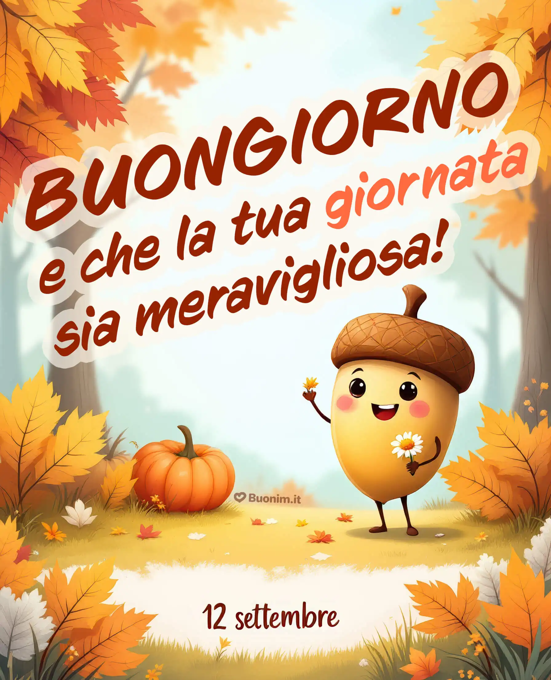 Buona giornata del 12 settembre con un abbraccione dal cuore