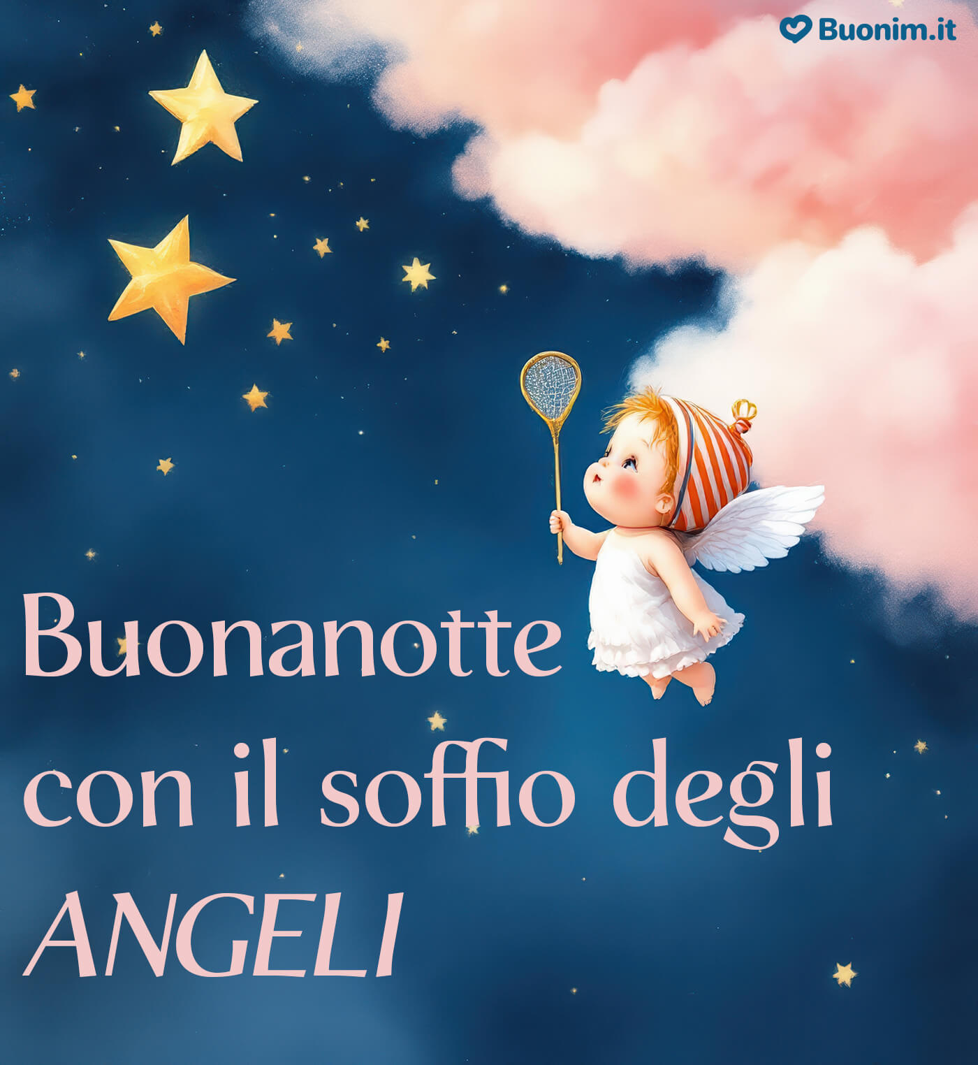 Buonanotte con gli angeli custodi gratis per WhatsApp per augurare sogni d’oro a chi porti nel cuore