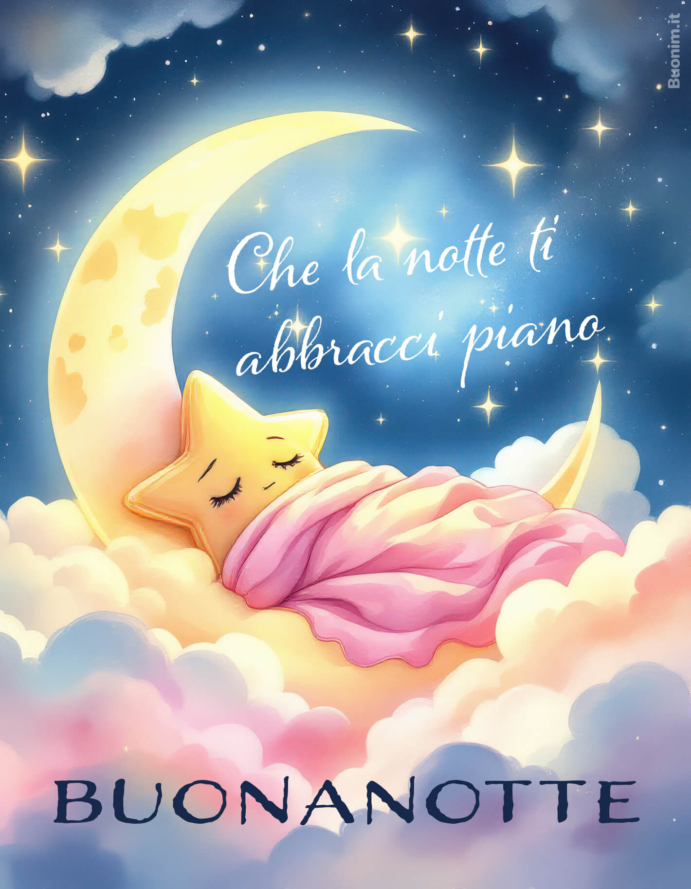 C’è una dolce magia che avvolge il riposo e scalda il cuore. Perfetta da condividere per augurare la buonanotte con dolcezza e lasciare che la notte abbracci piano con pace e sogni sereni.