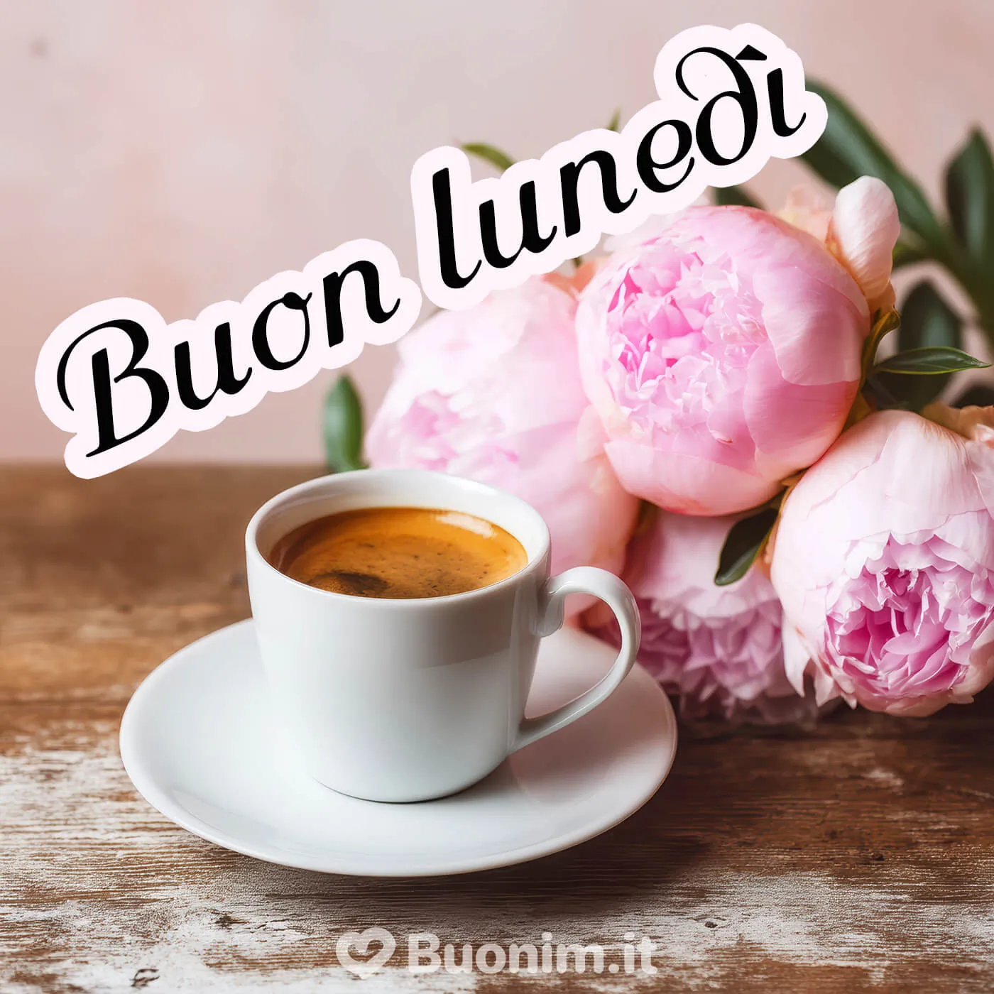 Buongiorno a tutti da Buonim con fiori, caffè e tanto affetto