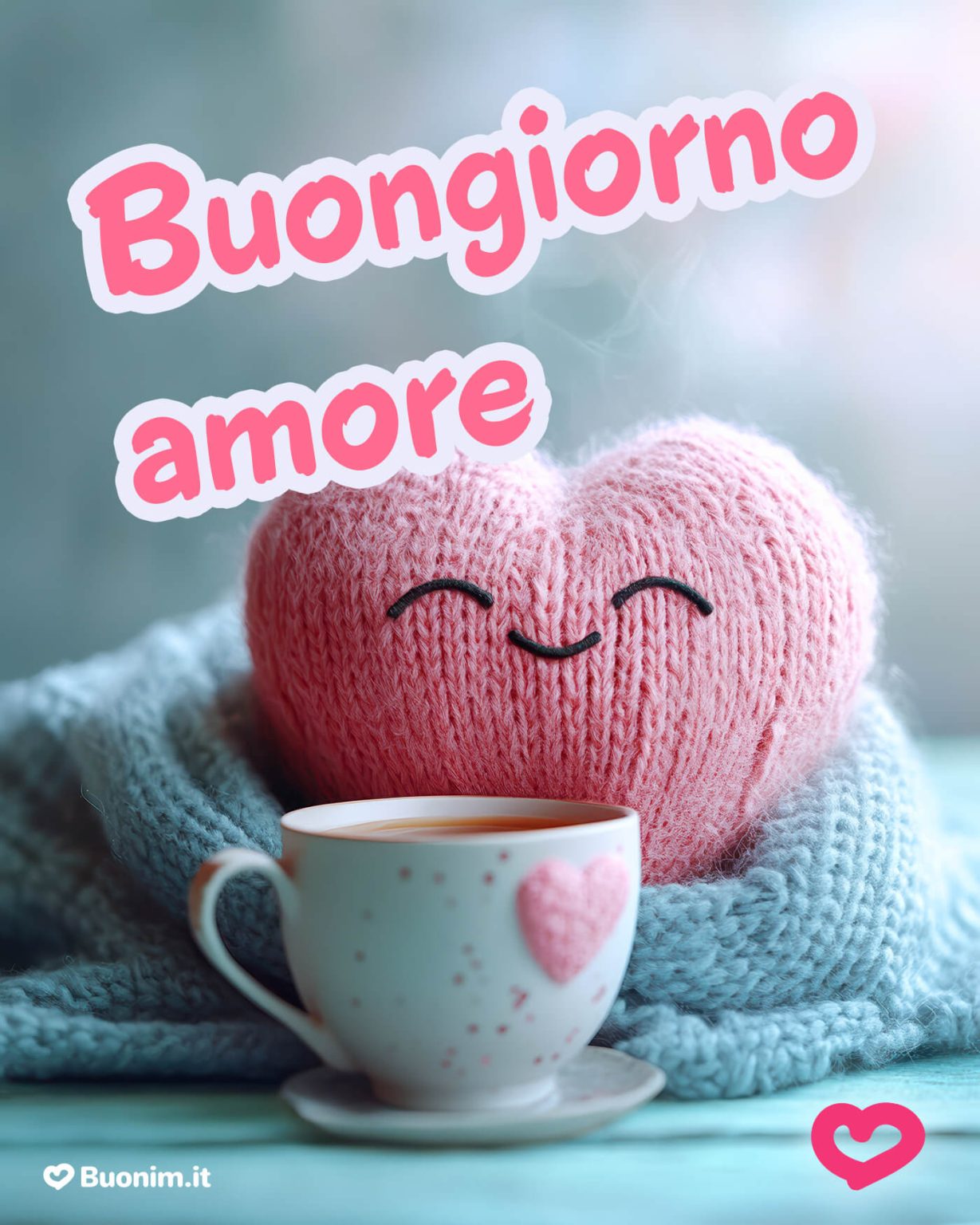 buongiorno con abbracci e baci