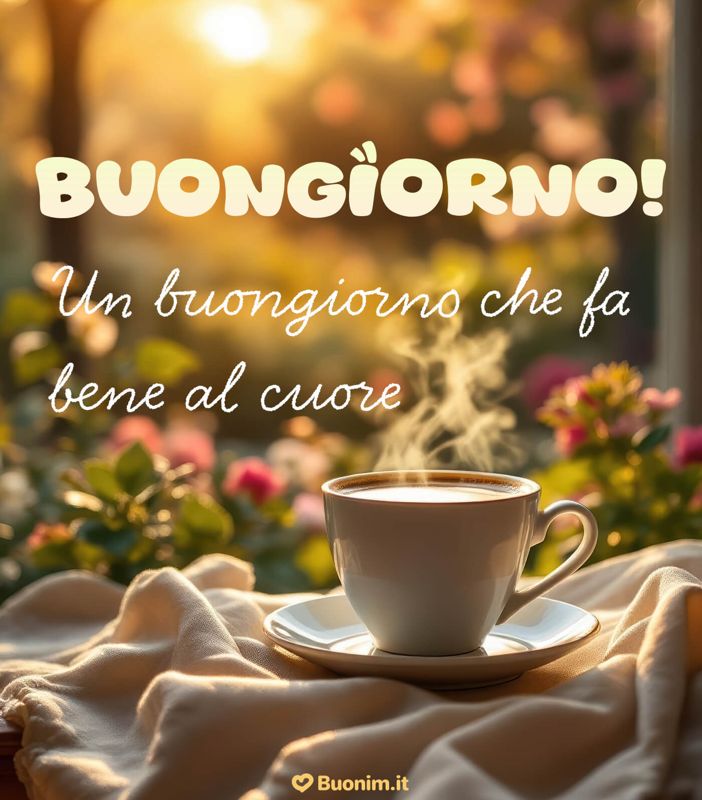 Immagini di buongiorno da inviare con un sorriso sincero Buongiorno amore mio, oggi il mio primo pensiero sei tu