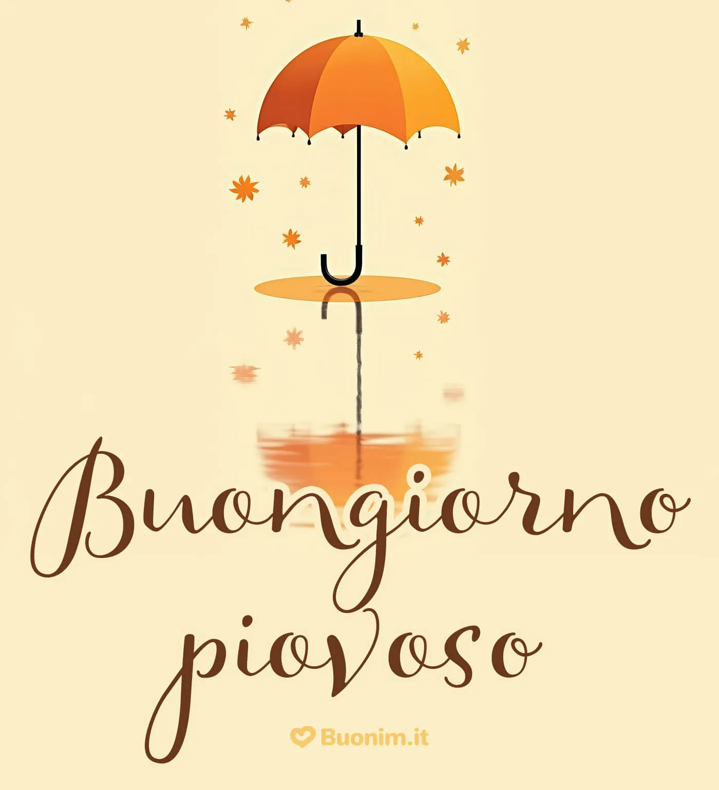 Buongiorno con l’ombrello e la pioggia per una giornata speciale