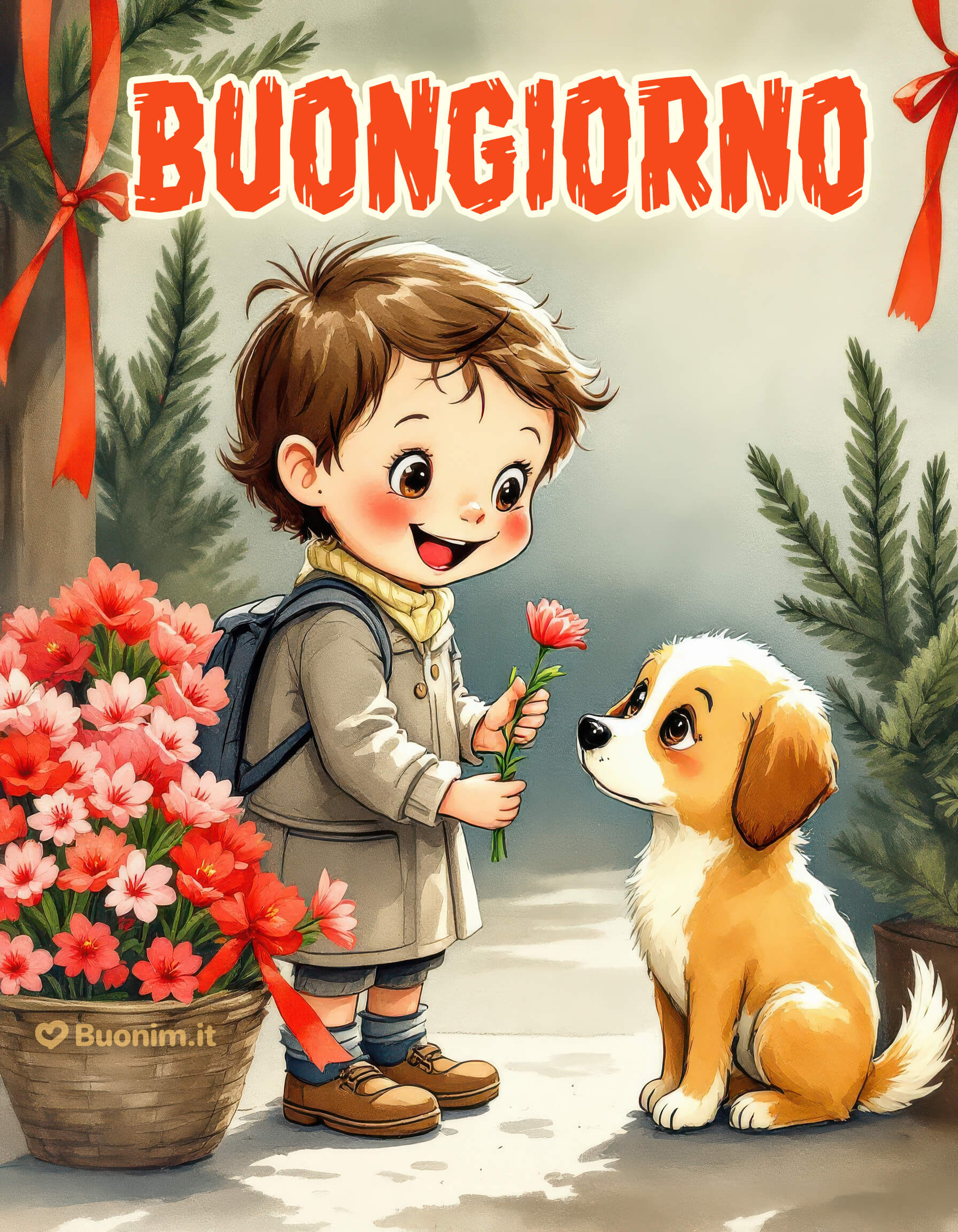 Buongiorno con un gesto che fa bene al cuore Ti auguro un mattino semplice e luminoso, come un fiore donato con il sorriso. Un inizio che porta bontà, dolcezza e un piccolo momento che fa stare bene. Una bella idea da mandare a chi vuoi far iniziare la giornata con un tocco di tenerezza.