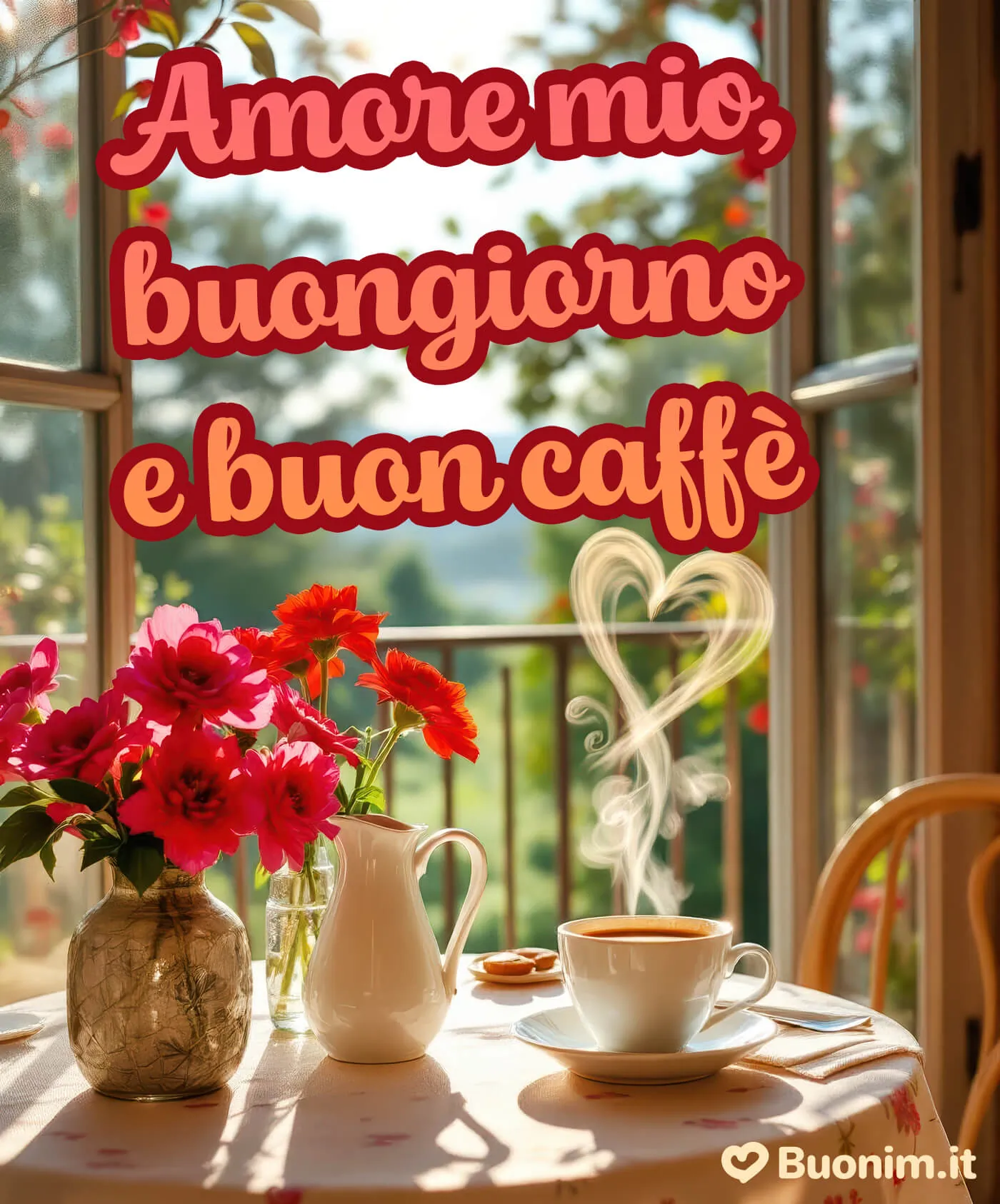 Amore mio buongiorno con tutto il mio cuore Buongiorno cuore d’amore e d’amicizia, un messaggio dolce vale più di mille parole