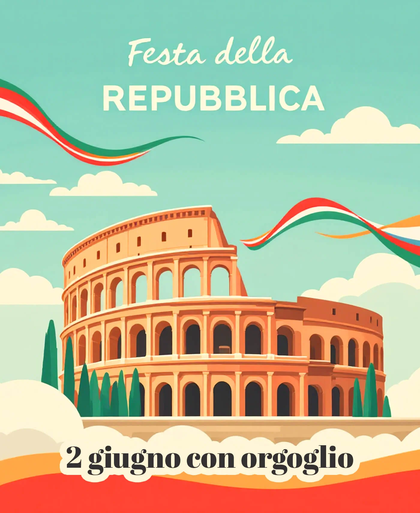 Buongiorno e buon 2 giugno Festa della Repubblica con immagini gratuite su Buonim