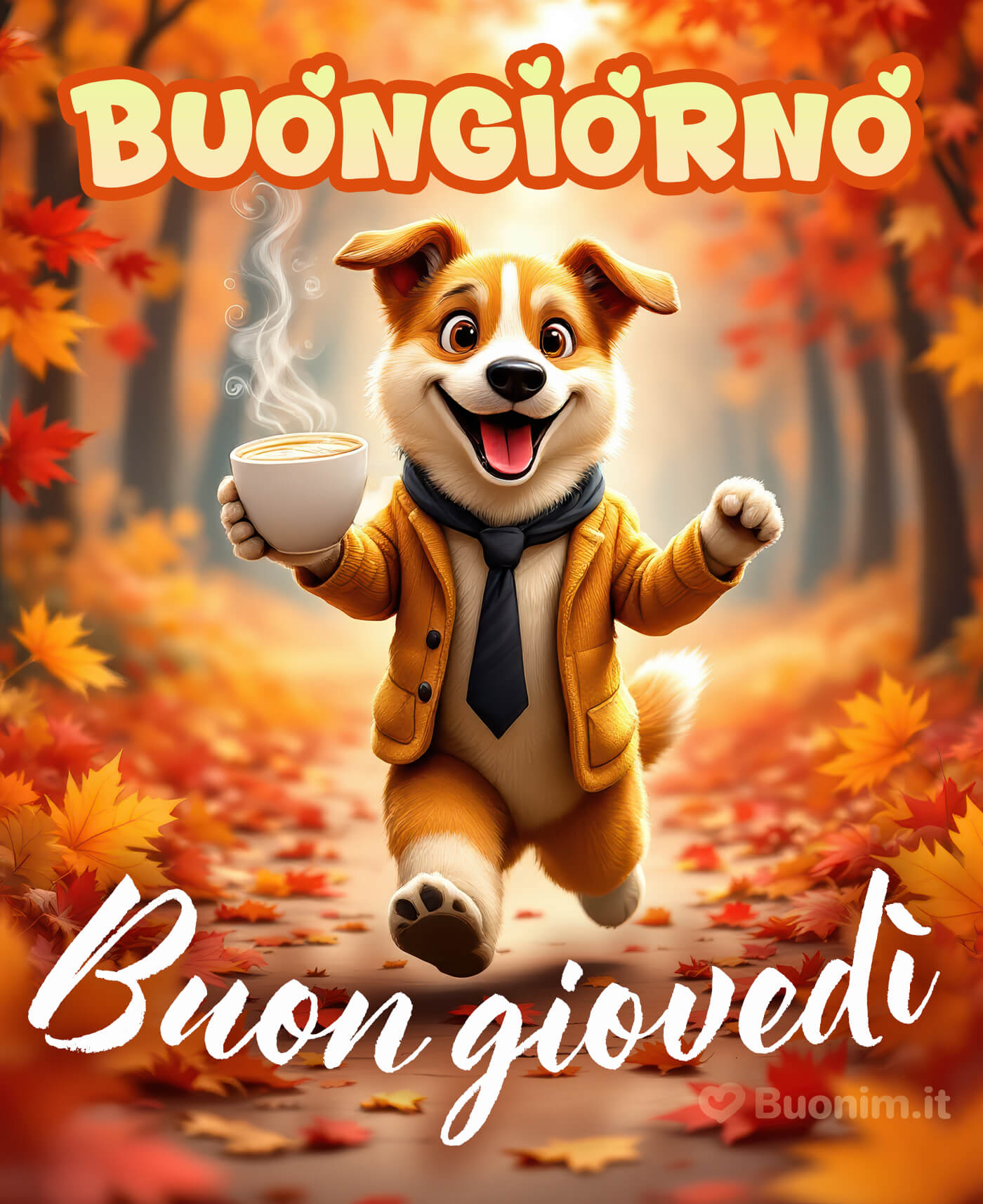 Immagini divertenti di buongiorno e buon giovedì autunnale per iniziare la giornata con il sorriso Buongiorno e buon giovedì autunnale, che sia una giornata dolce e piena di luce