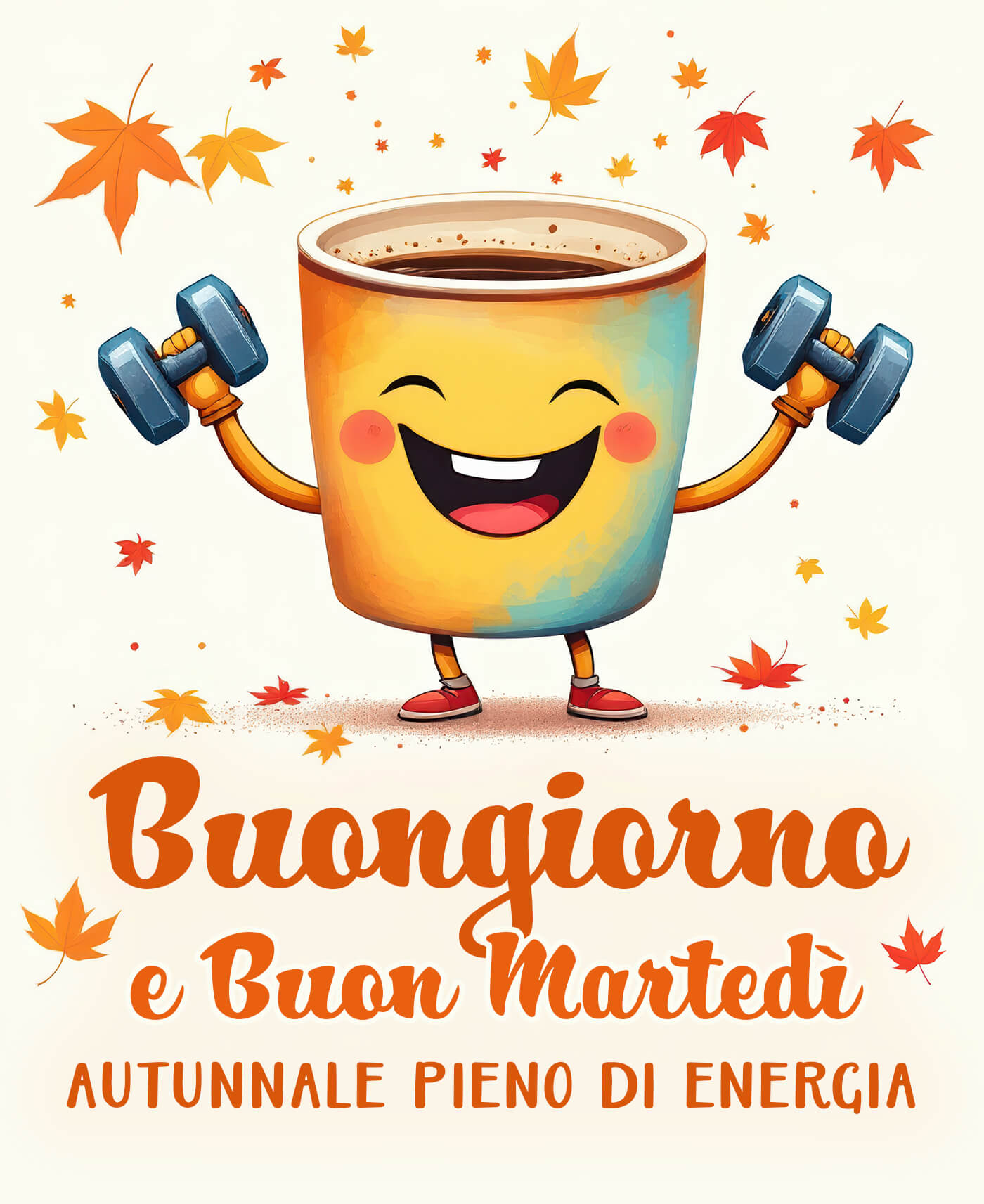Immagine per un felice martedì autunnale con tanta luce e amore Buongiorno e buon martedì autunnale con il cuore leggero