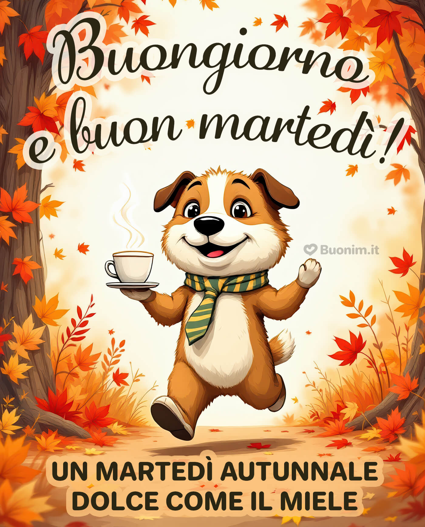 Belle immagini di buon martedì autunnale per iniziare la giornata con il cuore leggero Buongiorno e buon martedì autunnale pieno di affetto sincero