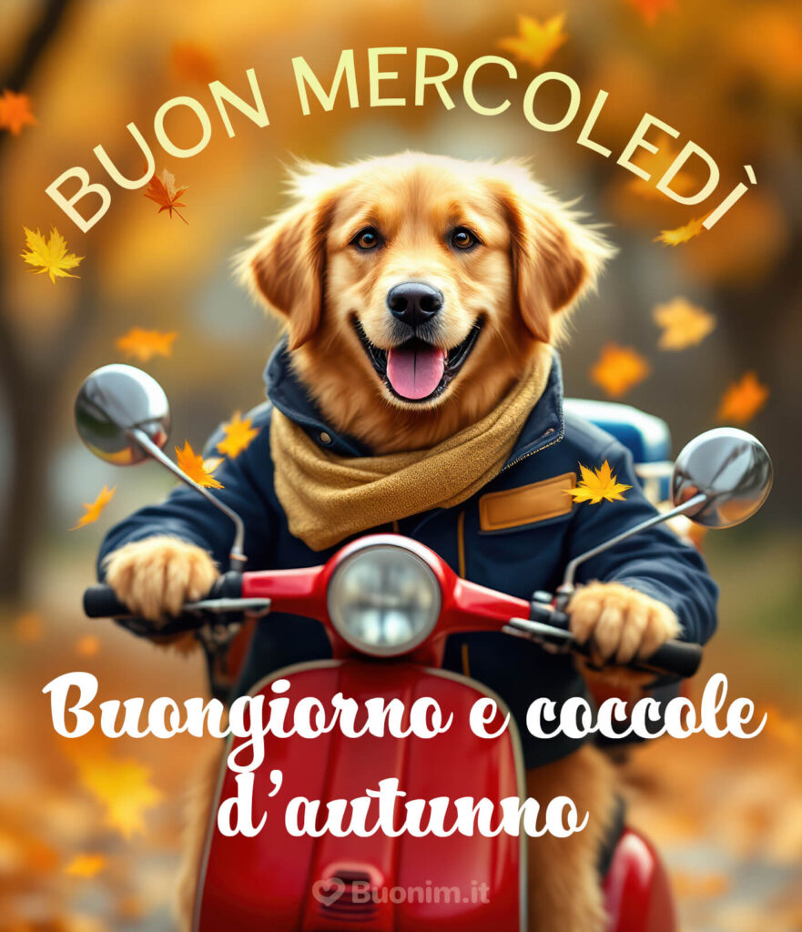 Buongiorno e buon mercoledì autunnale con un caffè caldo e un abbraccione dal cuore