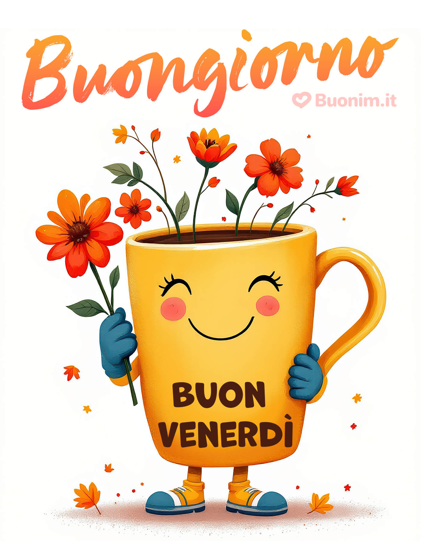 Un’immagine elegante per un felice venerdì autunnale Buongiorno e buon venerdì autunnale pieno di luce e dolcezza