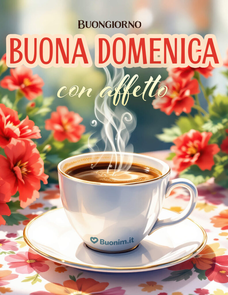 Buongiorno e buona domenica con un caffè caldo e un pensiero dolcissimo per te
