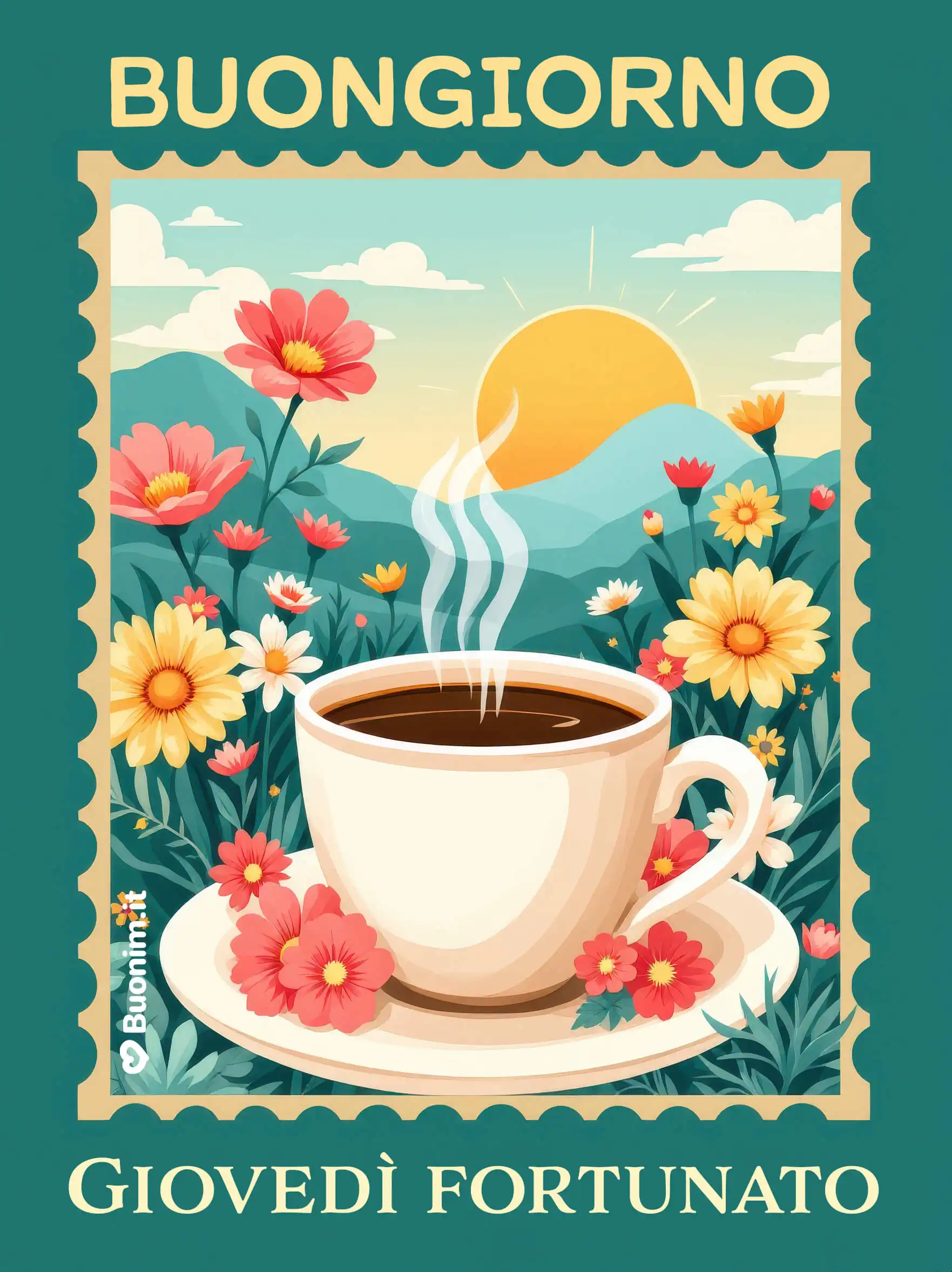 Al primo sorso di caffè la giornata si apre come i petali. Che la fortuna ti segua passo dopo passo, con luce nel cuore e tanta voglia di fare per una splendida giornata.