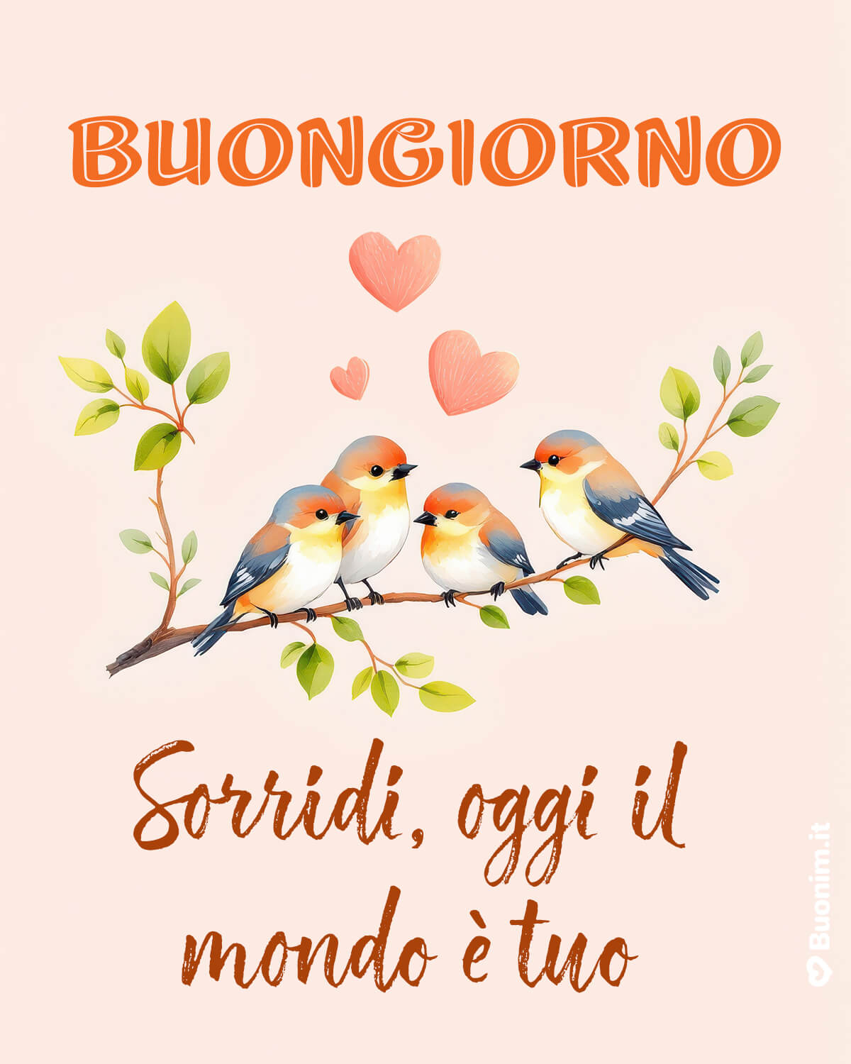 Buongiorno inedito con uccellini e sorriso Sorridere al mattino cambia tutto, e questi uccellini lo ricordano con tenerezza. Ideale tra le immagini rare e inedite di buongiorno, da condividere per una giornata leggera.
