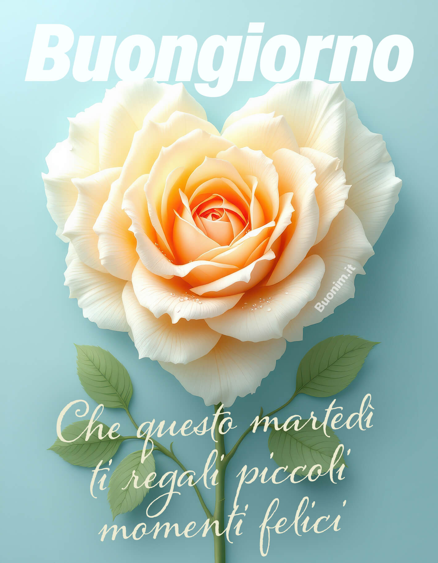 Che questo martedì porti piccoli momenti felici e tanta luce nel cuore. Una cartolina delicata, ideale per augurare una buona giornata con affetto, calma e un sorriso sincero.