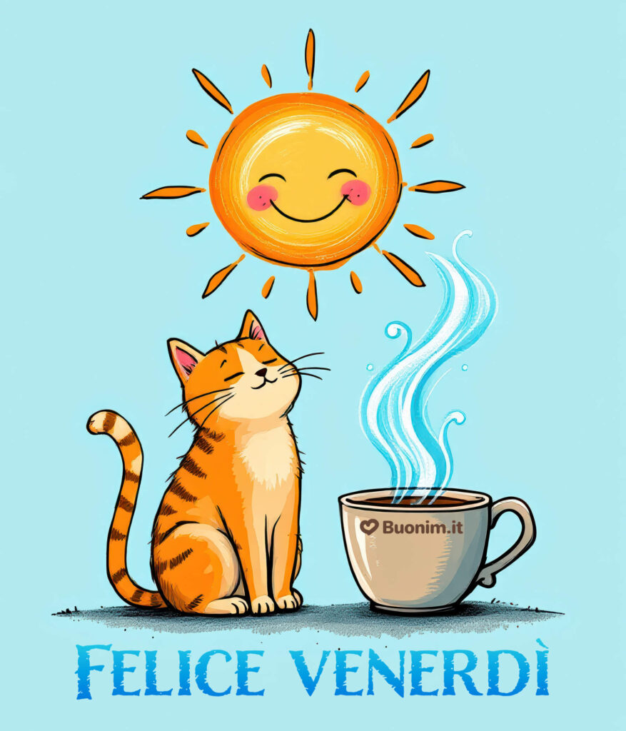 Buongiorno venerdì con un caffè caldo e un sorriso speciale