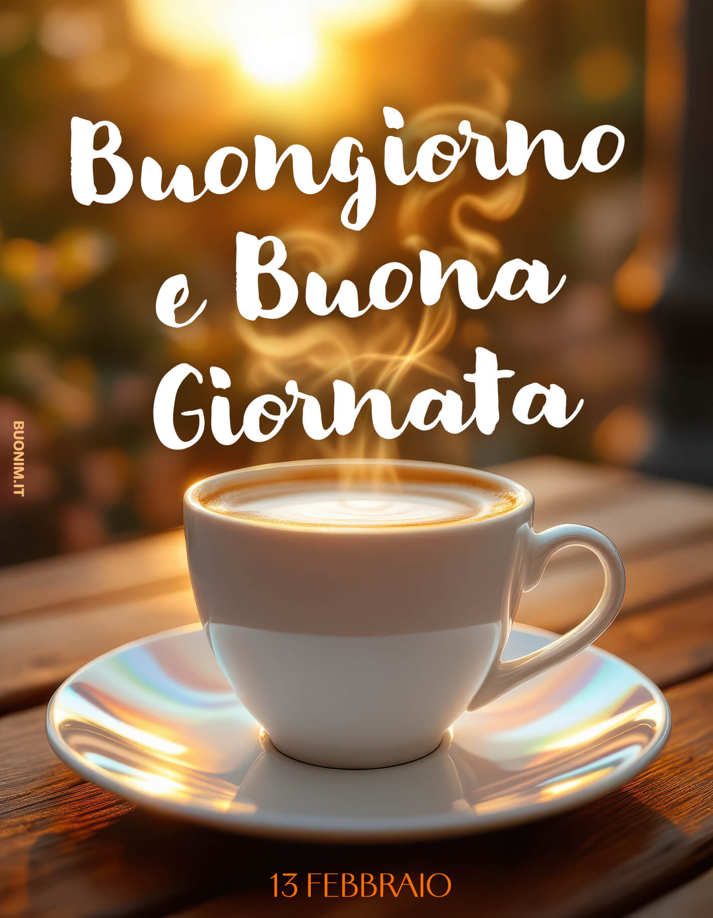 Lasciati avvolgere dal calore del mattino e concediti un momento tutto tuo. Ti auguro serenità, energia positiva e una giornata che inizi con il sorriso.