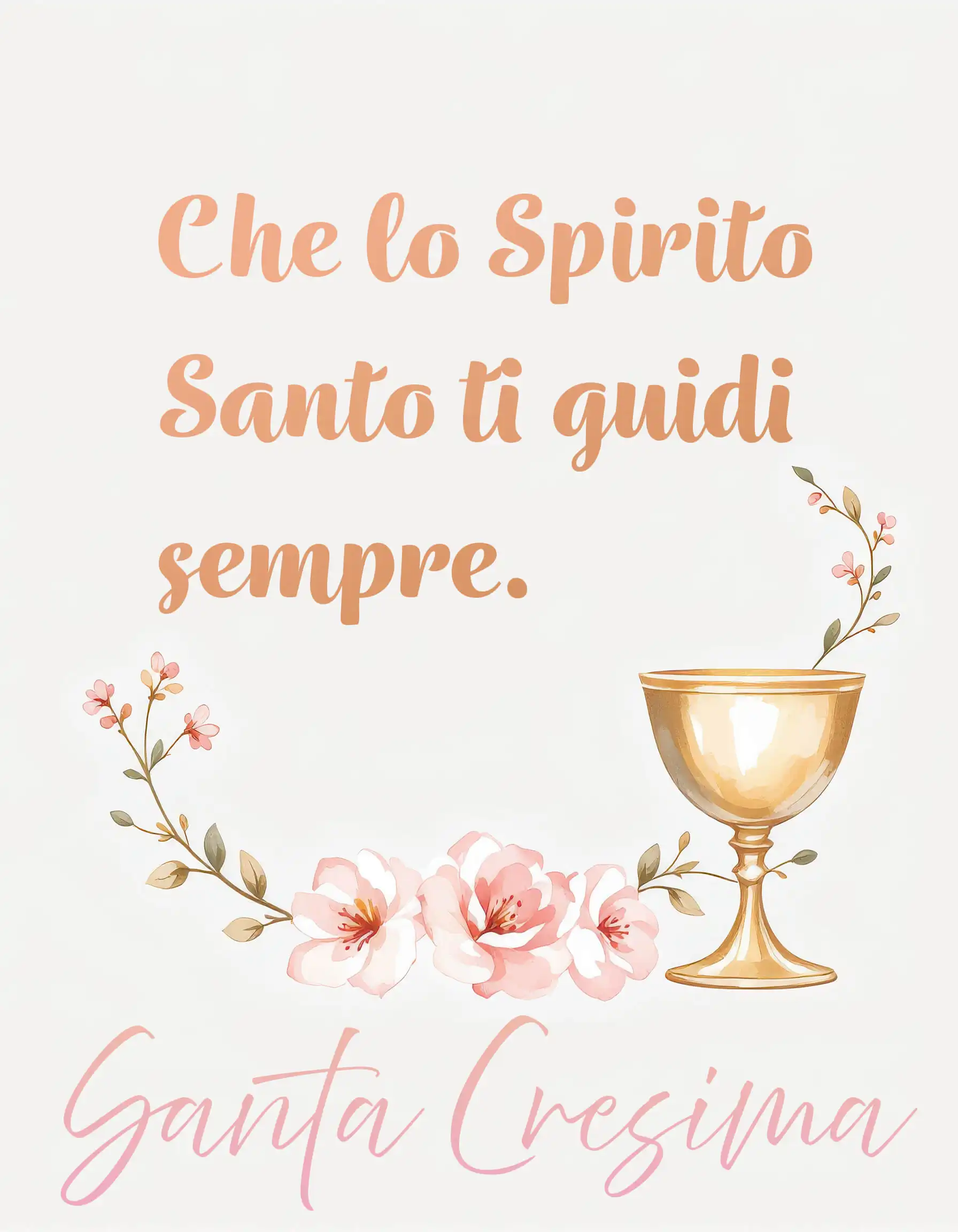 Che lo Spirito Santo ti accompagni sempre con un pensiero di pace e di luce. Scegli immagini per la Cresima da scaricare e condividere, perfette come biglietti o ispirazioni per bomboniere delicate. Immagini per la Santa Cresima che parlano al cuore e trasmettono dolcezza.