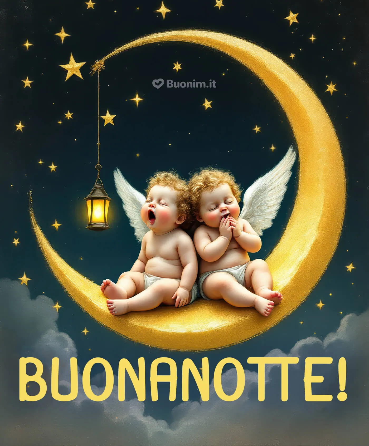 Cartoline di buonanotte con angeli per portare serenità e coccole a chi riceve il tuo saluto