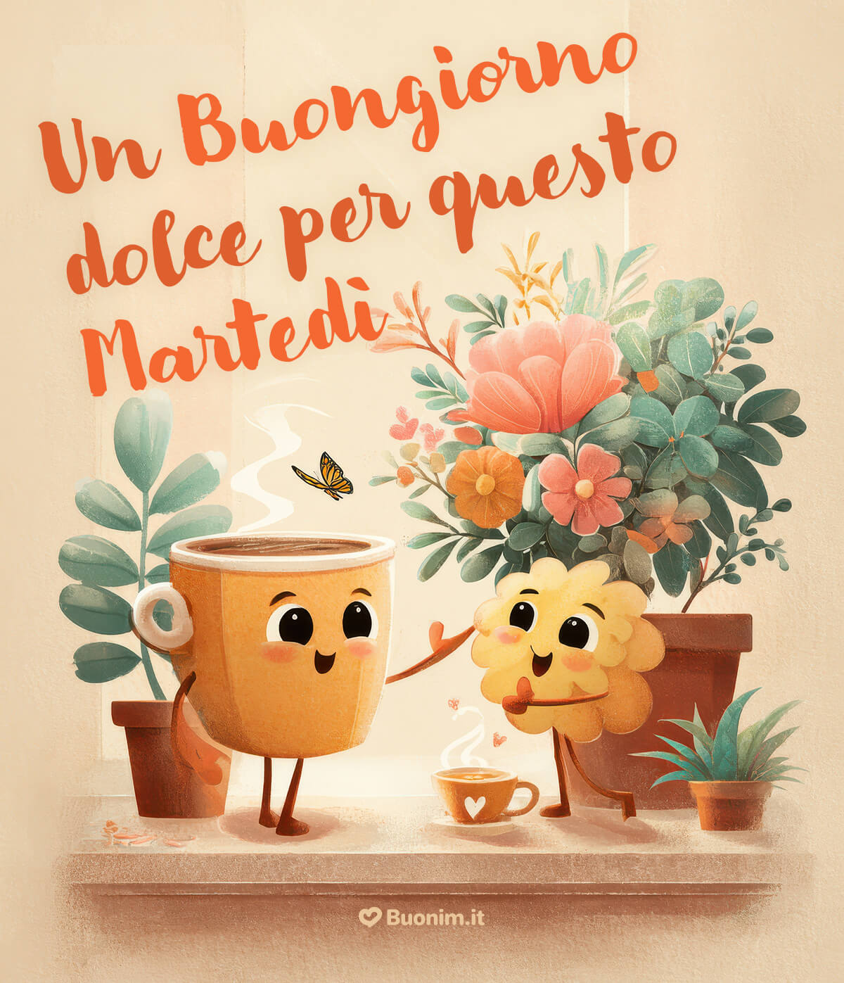 Cartoline di buongiorno del martedì per inviare su WhatsApp, dolci e luminose Ti arriva un abbraccio di luce tra fiori e sorrisi. Immagini di buongiorno e buon martedì con frase speciale, nuovissime, da inviare su WhatsApp per augurare un martedì leggero.