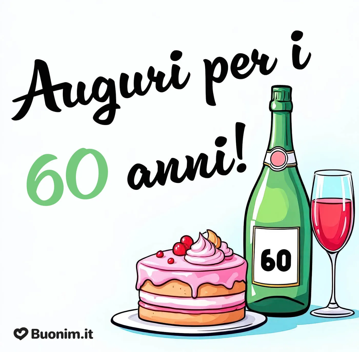 Cartoline divertenti per il 60° compleanno da inviare su WhatsApp con tanti auguri e un messaggio d’affetto