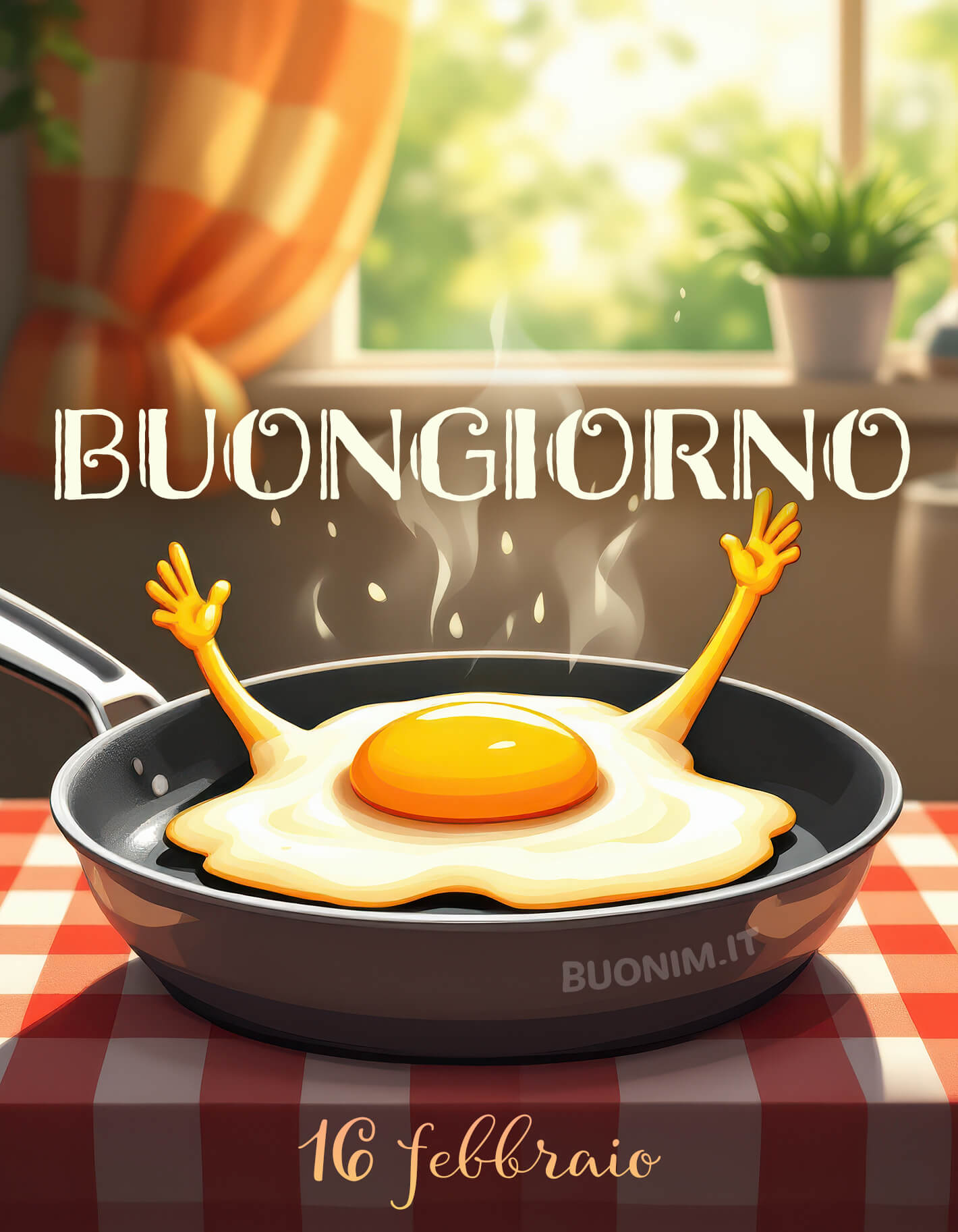 Perfino l’uovo sembra salutarti con entusiasmo questa mattina. Ti auguro un buon 16 febbraio, con una giornata che inizi con gusto, energia e quella voglia di sorridere che cambia tutto.