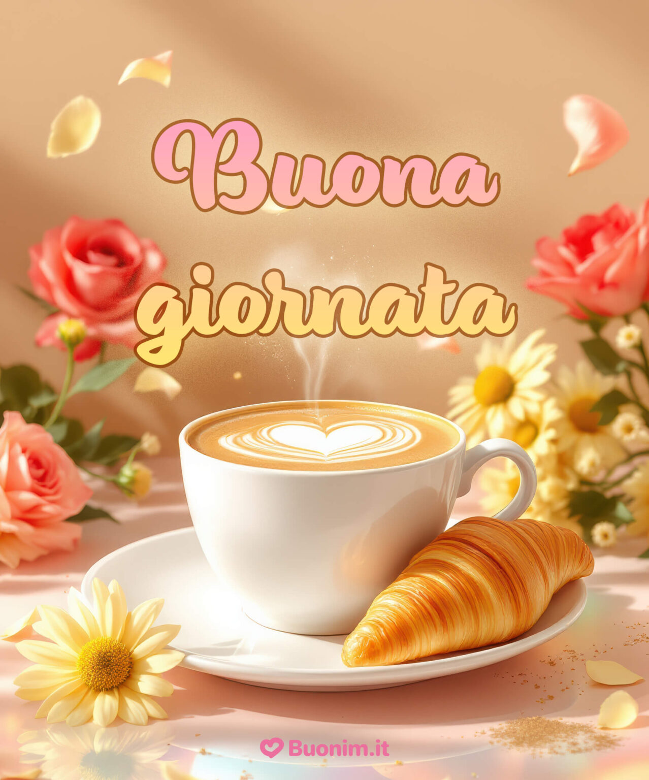 buongiorno con fiori e farfalle
