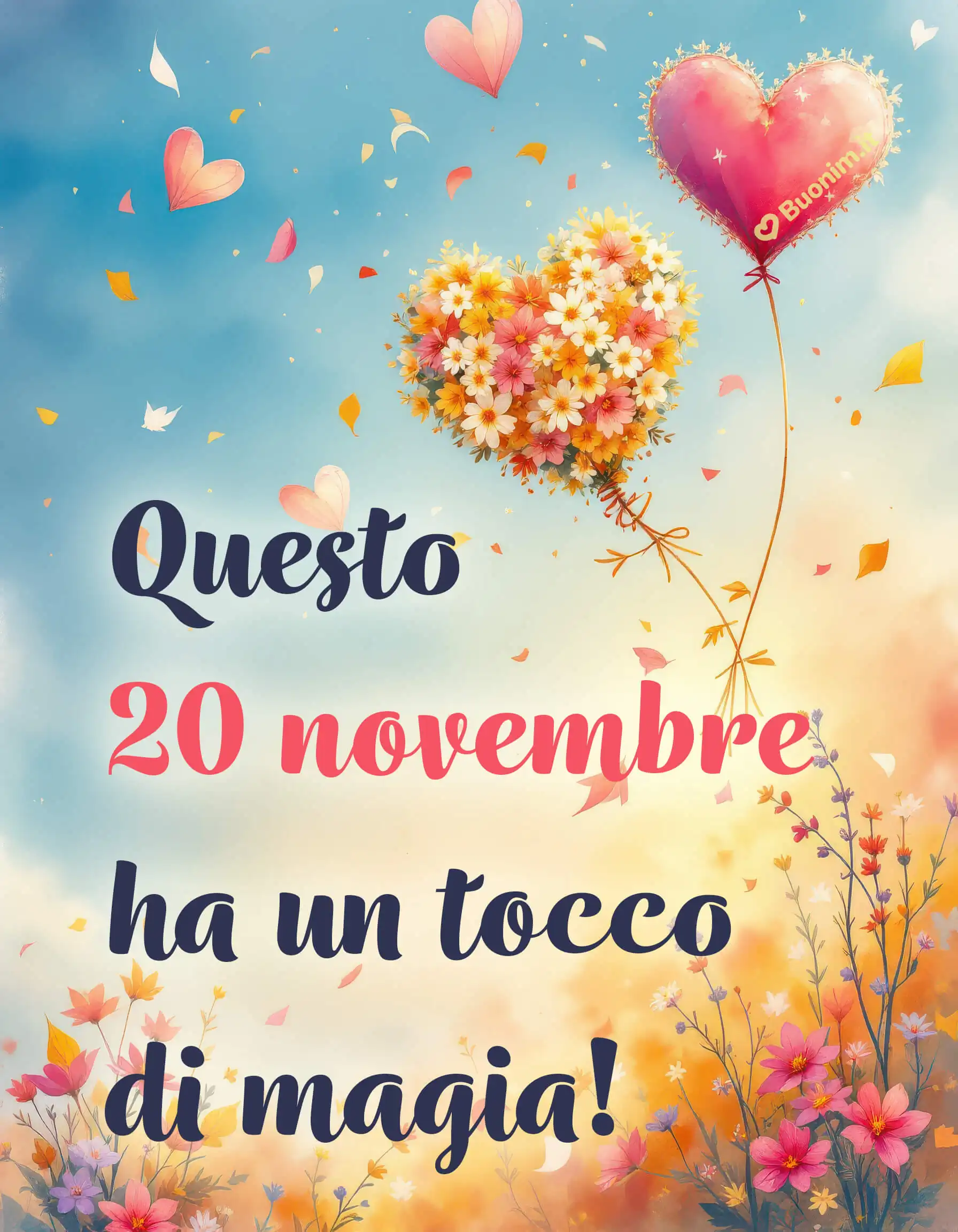 Dolcezza che fluttua nel cielo e un tocco di magia nell’aria. Che la tua giornata sia leggera come petali e piena d’affetto. Condividi e spargi pace e coccole intorno a te.