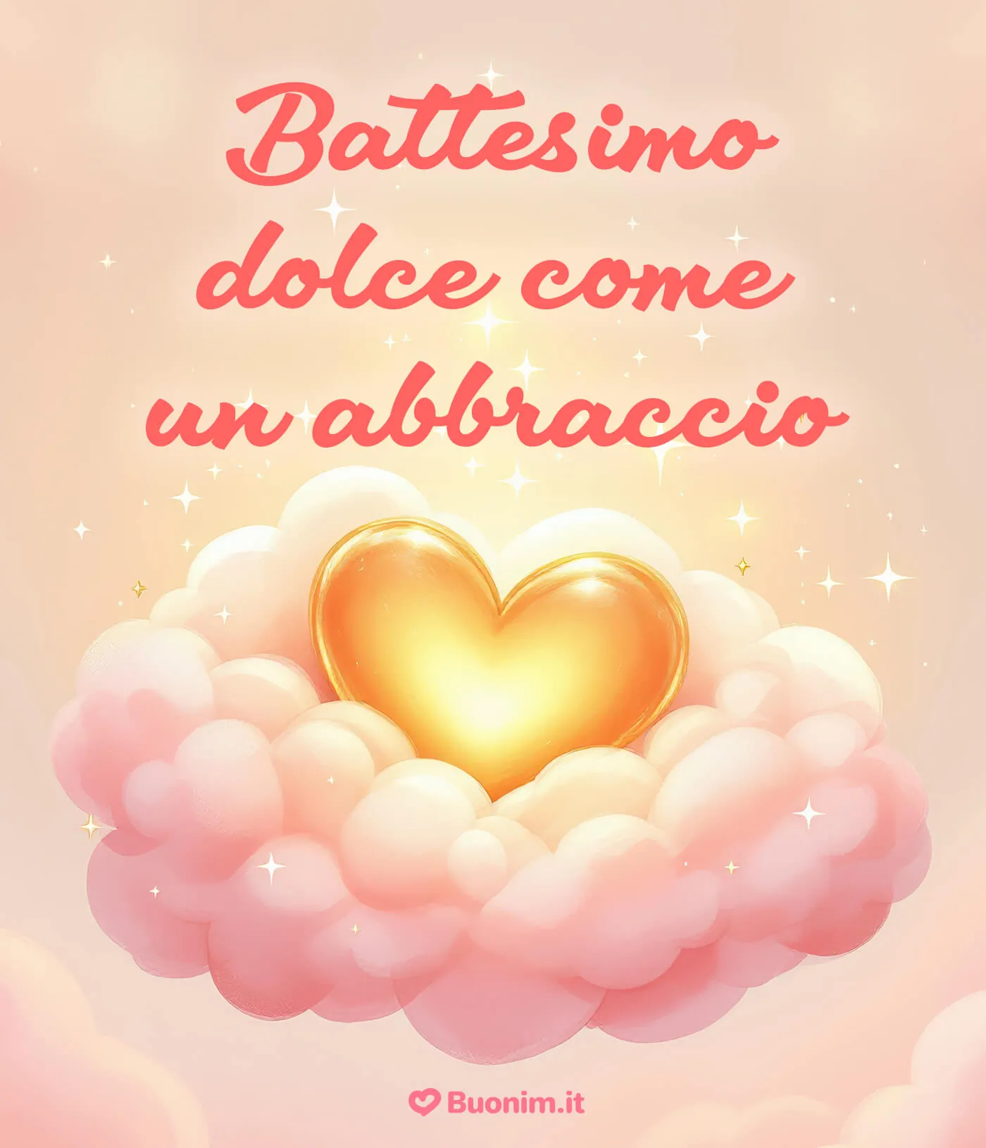 Dolce bimba che il tuo battesimo sia l’inizio di una vita luminosa e serena