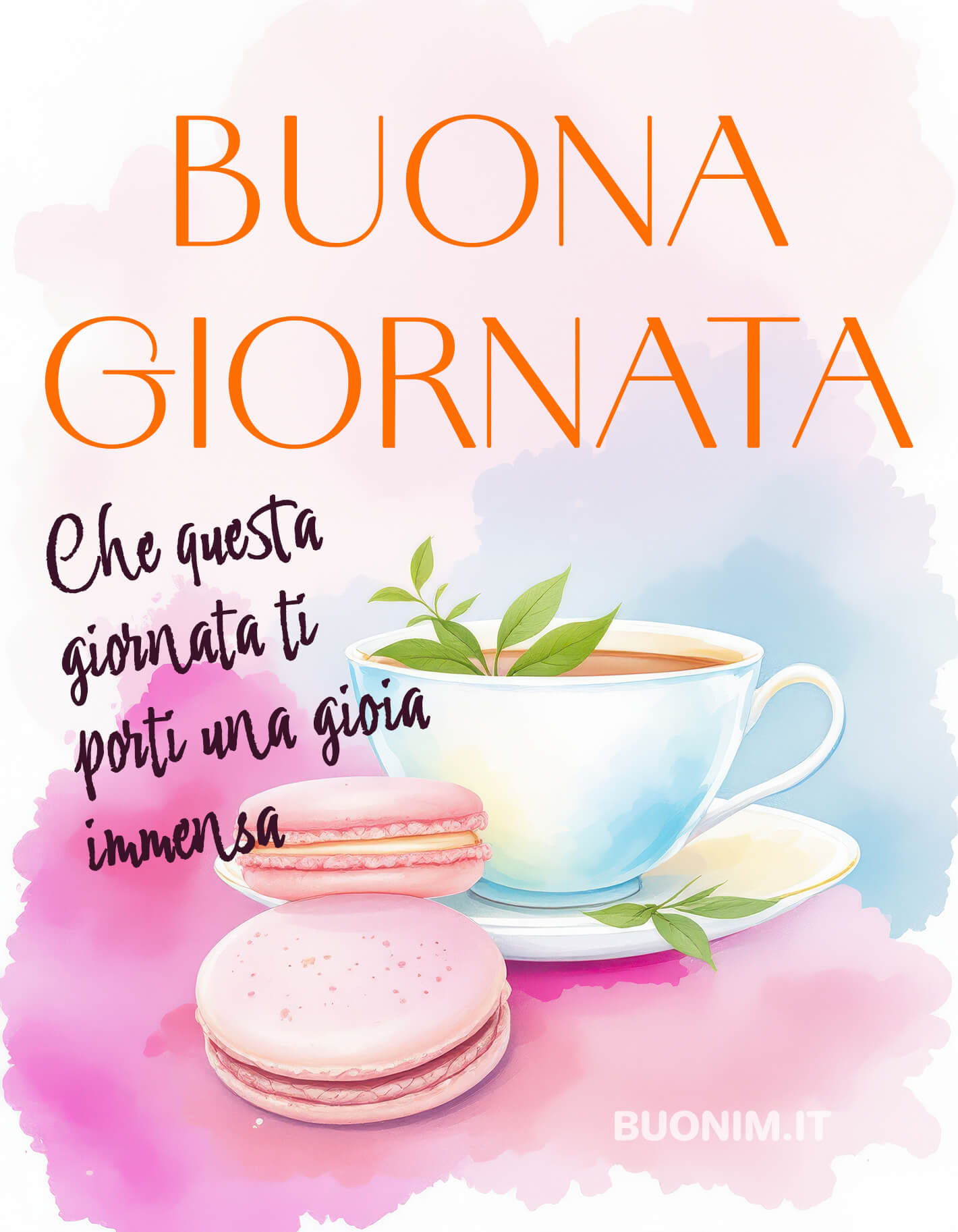 Tra una bevanda calda e due macaron rosa, ti auguro una mattina serena e una giornata piena di leggerezza, sorrisi sinceri e piccole gioie da assaporare.