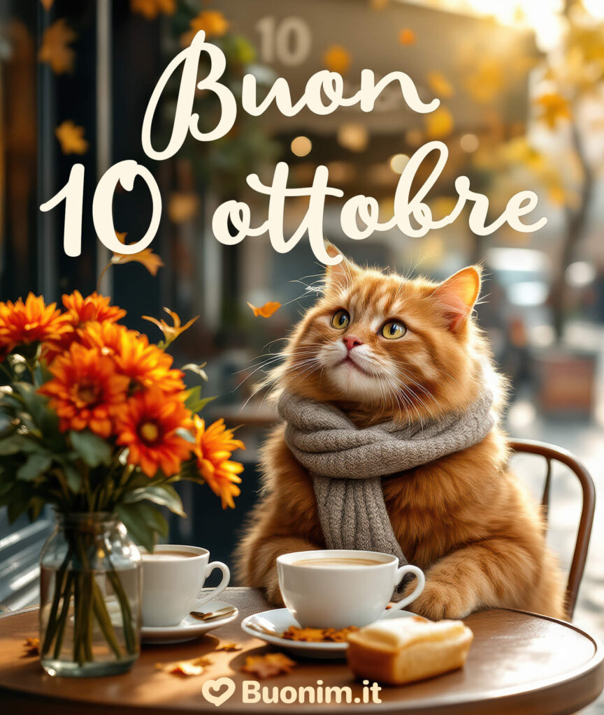 Felice 10 ottobre con questa cartolina nuova da condividere con affetto