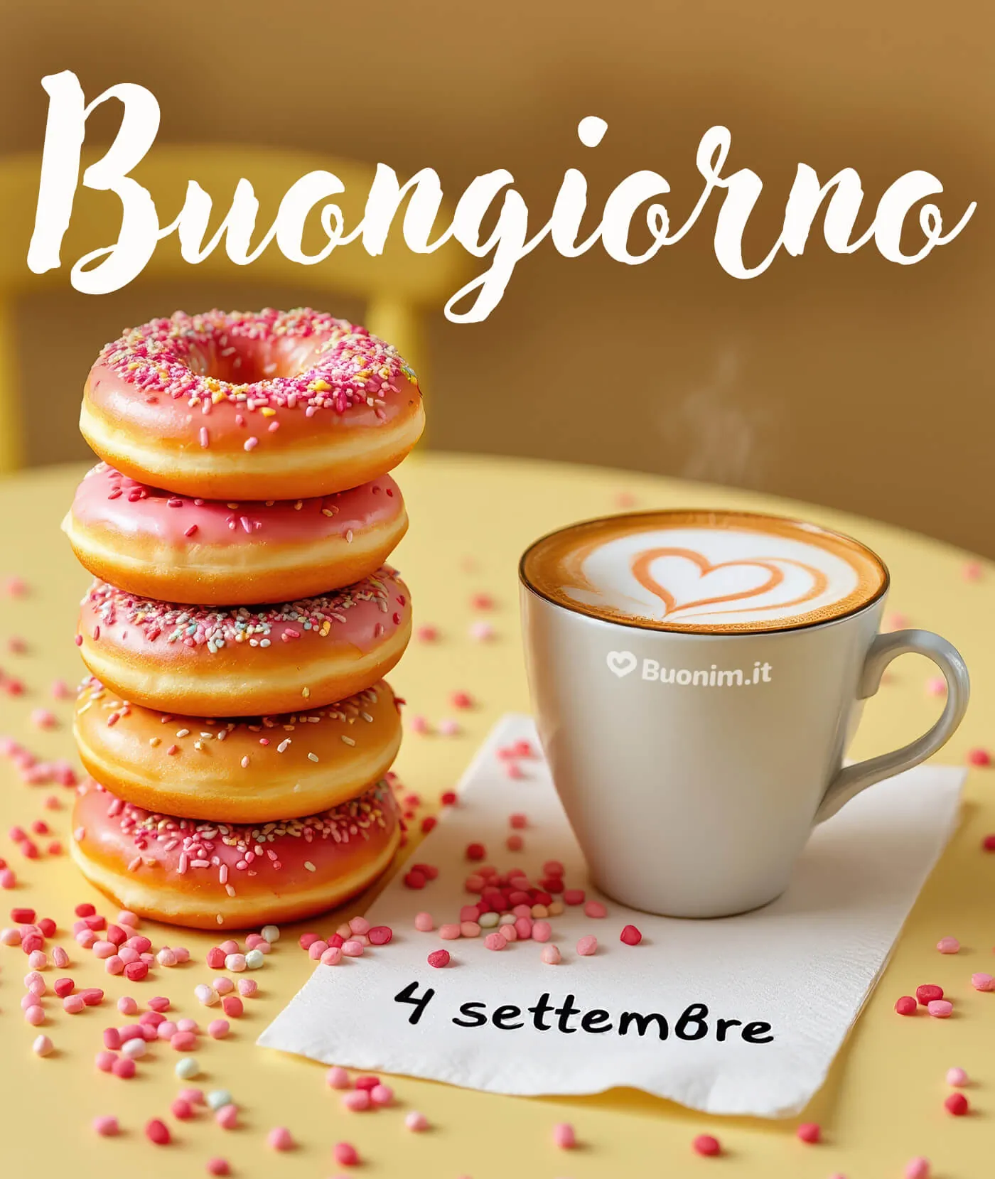 Felice 4 settembre con una cartolina nuovissima piena di cuore e affetto