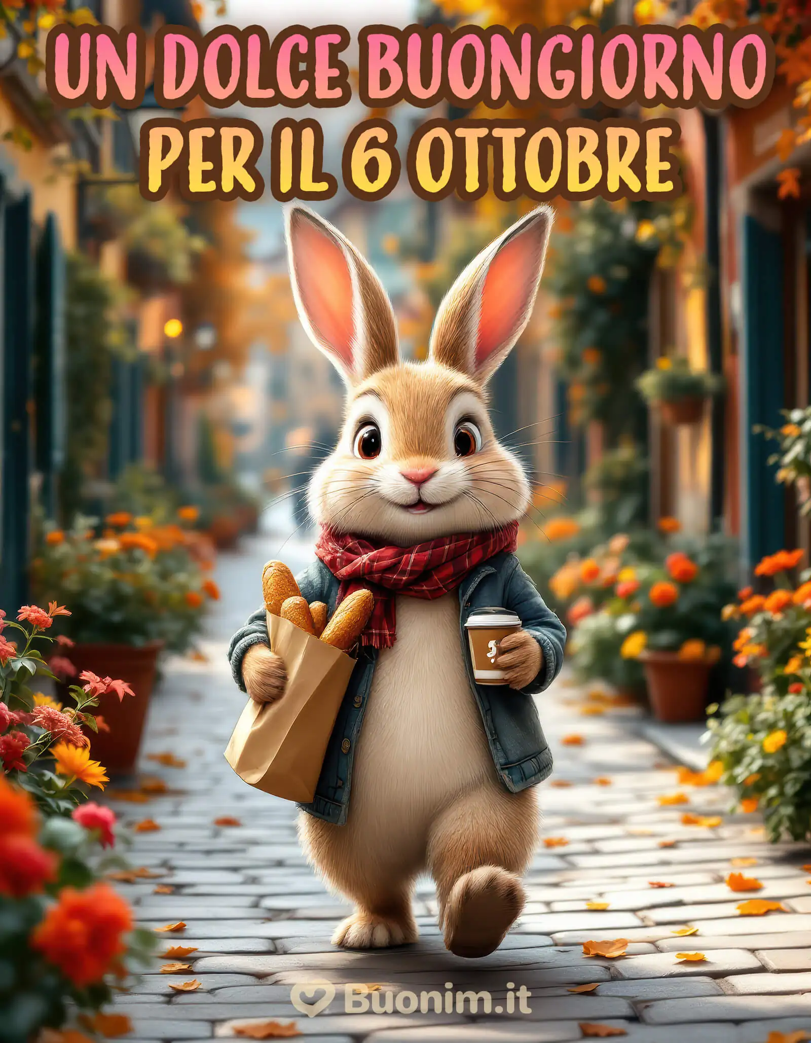 Felice 6 Ottobre a te con un abbraccione che porta luce e serenità nel cuore
