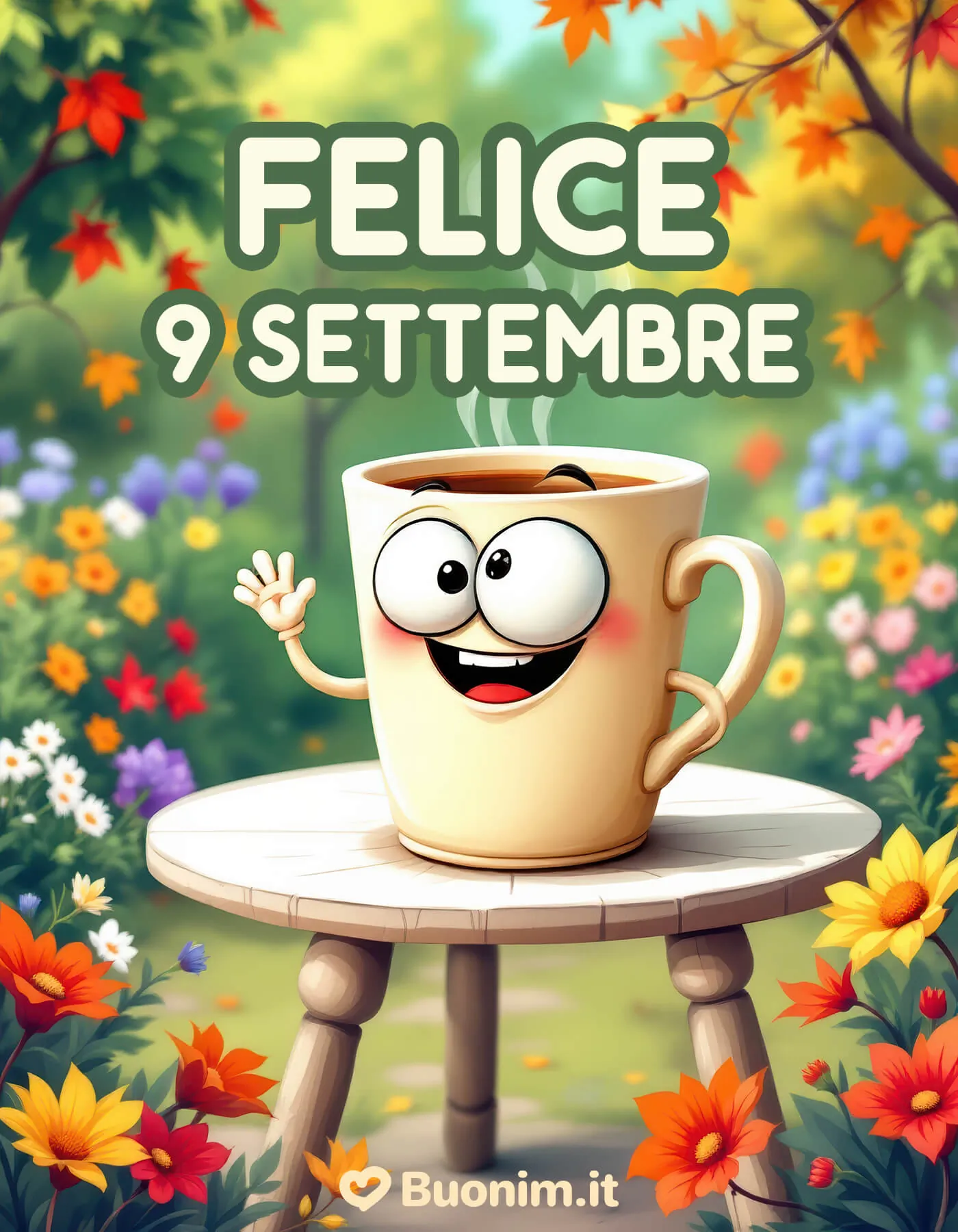 Felice 9 settembre con un pensiero dal cuore da inviare a chi vuoi bene