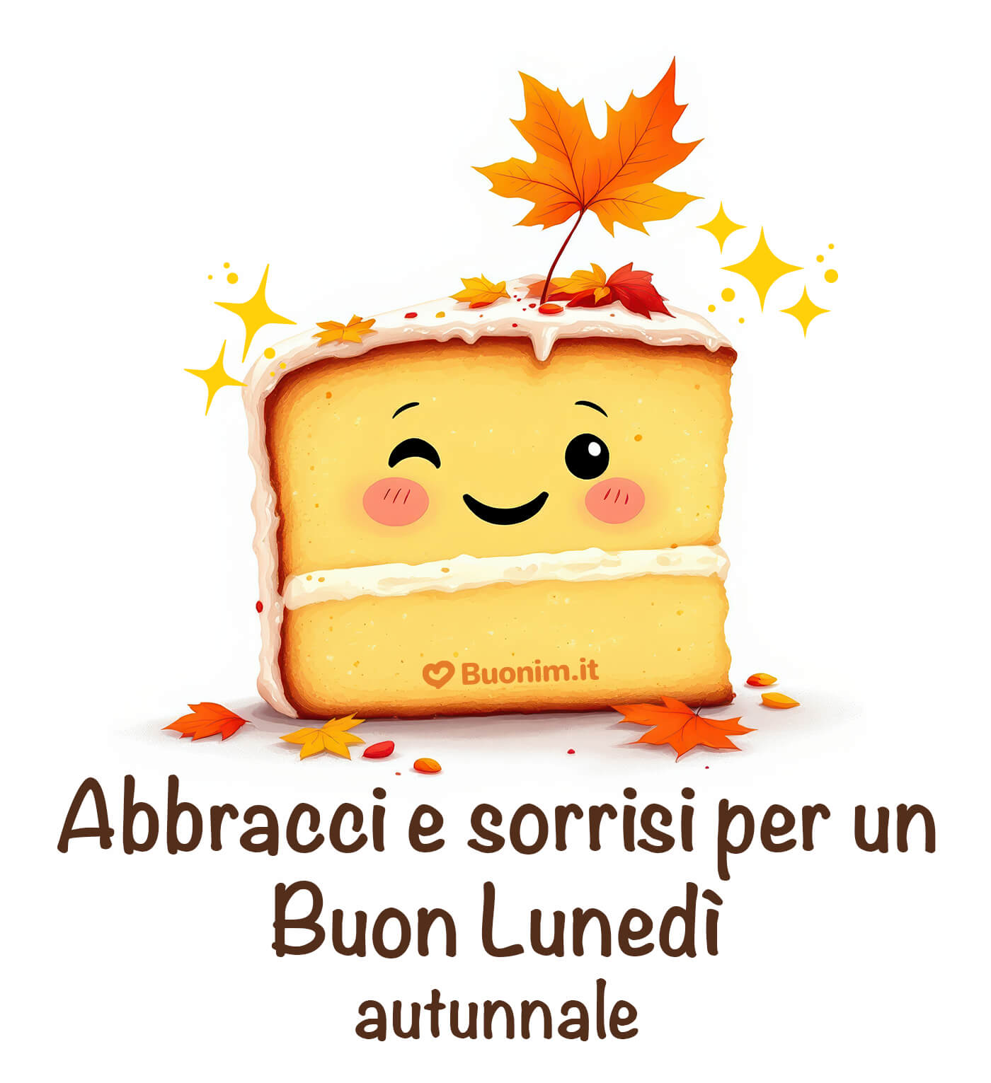 Immagine elegante per un messaggio di buon lunedì autunnale Felice lunedì autunnale con coccole e auguri dal cuore