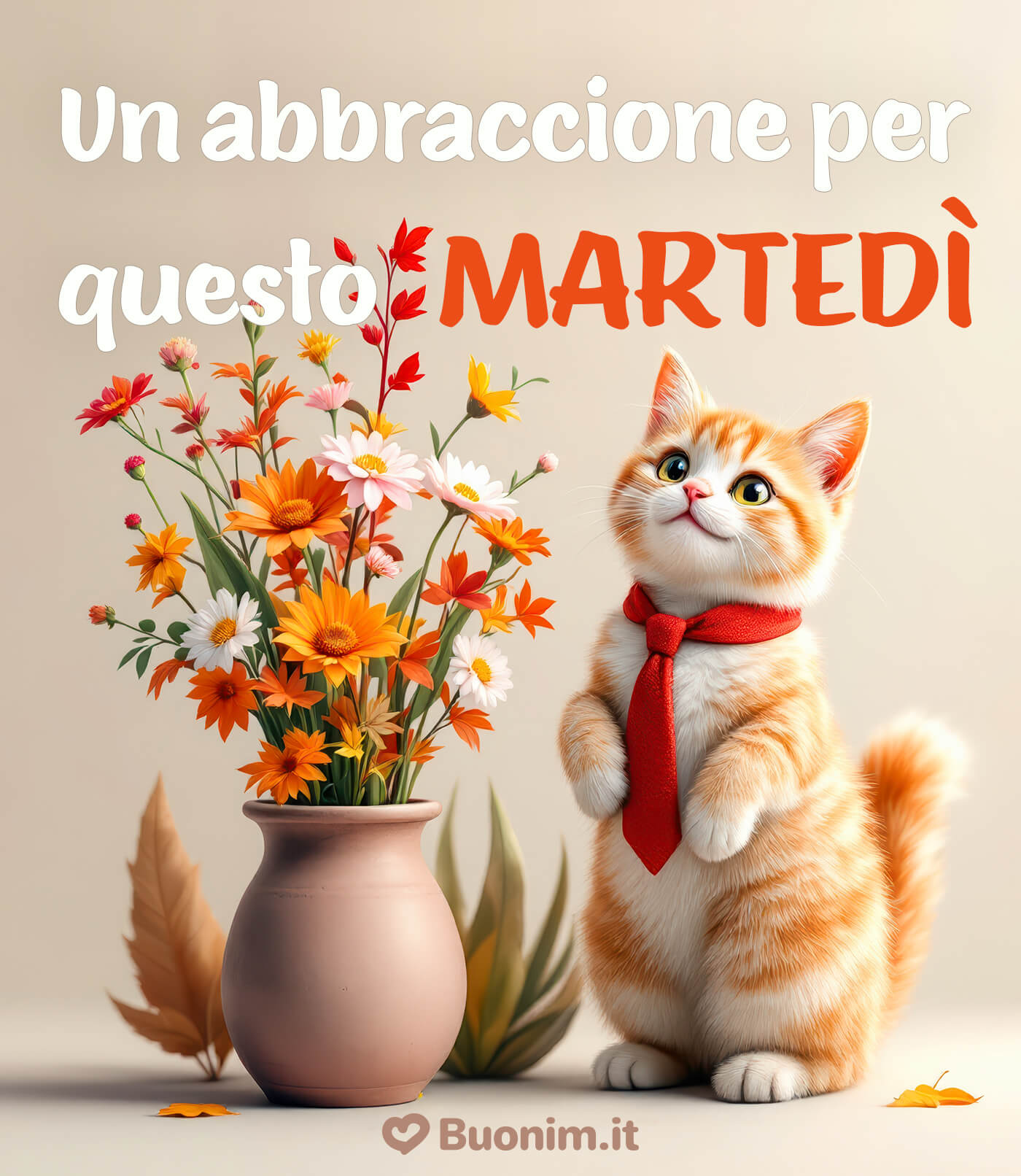 Immagine elegante di buon martedì autunnale per auguri dal cuore Felice martedì autunnale e che sia un giorno libero da pensieri pesanti