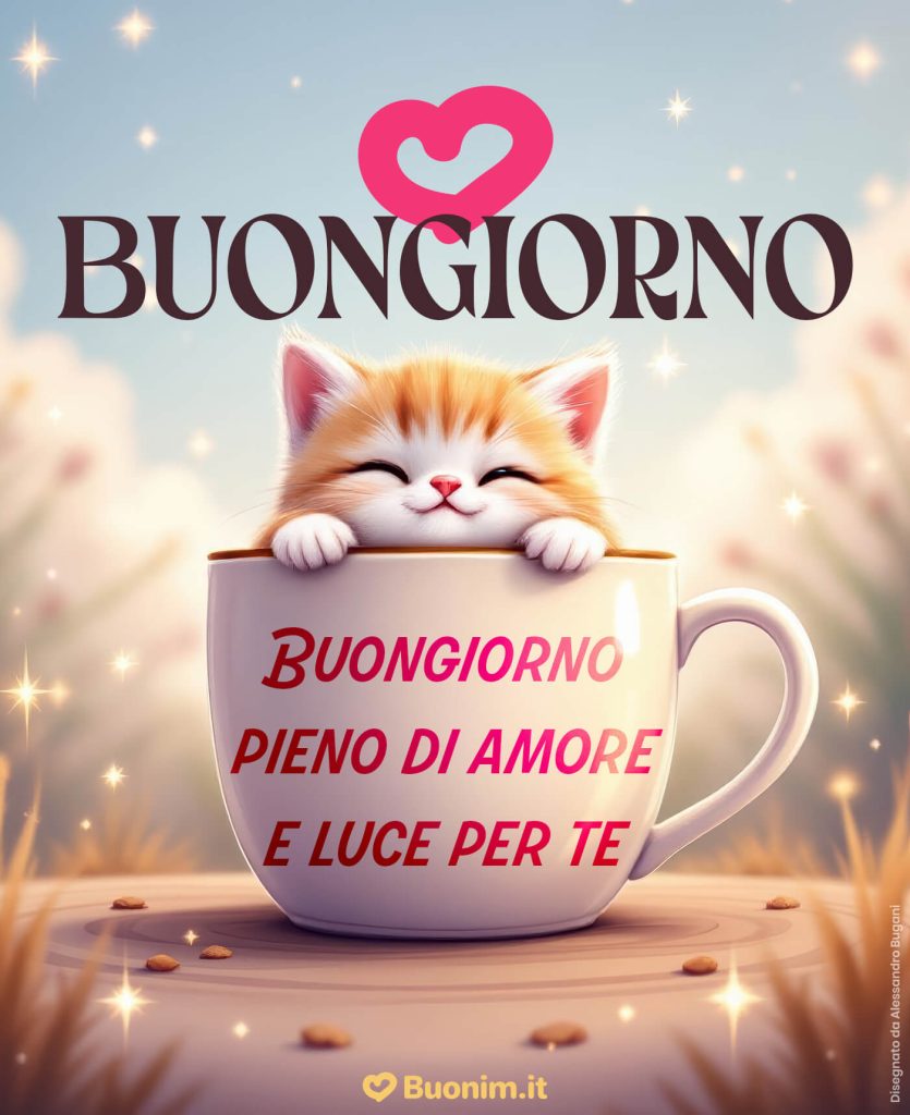 Foto e immagini divertenti di buongiorno con gatti per rallegrare chi ti sta a cuore
