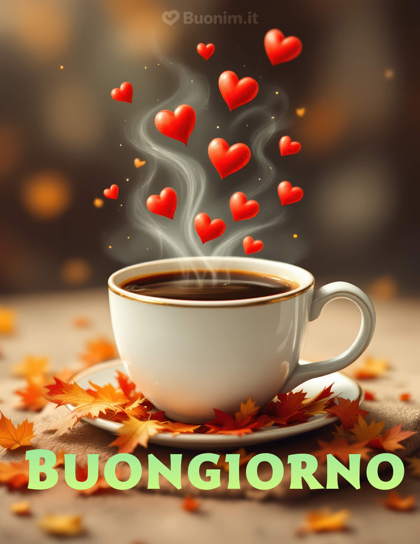 Buongiorno con amore e calore d’autunno Il 19 ottobre inizia con un caffè e tanti cuori che profumano d’affetto. Che la giornata ti porti abbracci sinceri e momenti pieni di luce.
