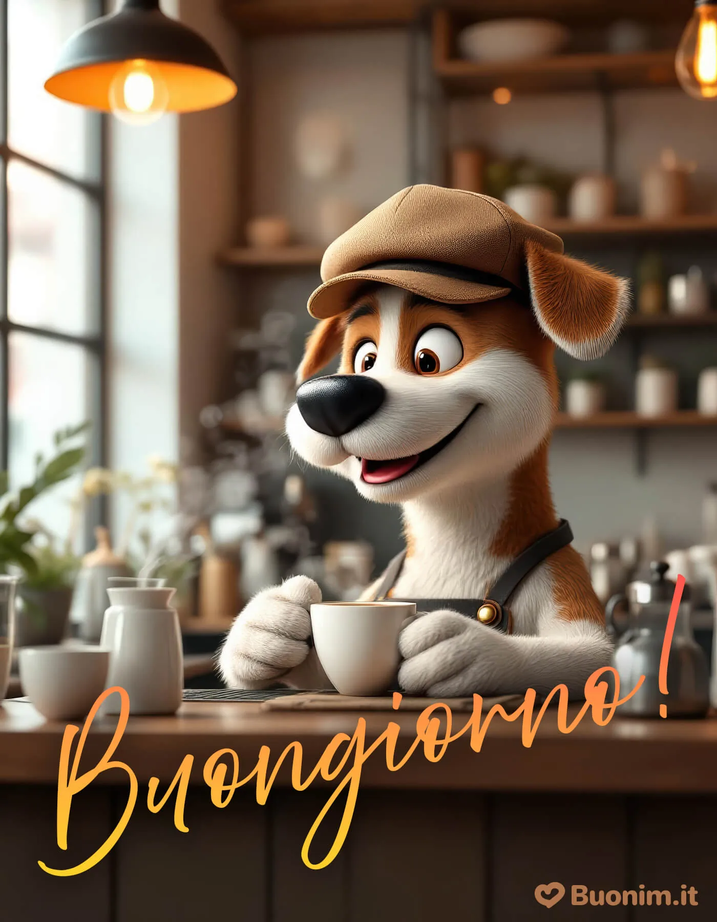 Un piccolo gesto per augurare una buona giornata Il buongiorno ha il muso buffo