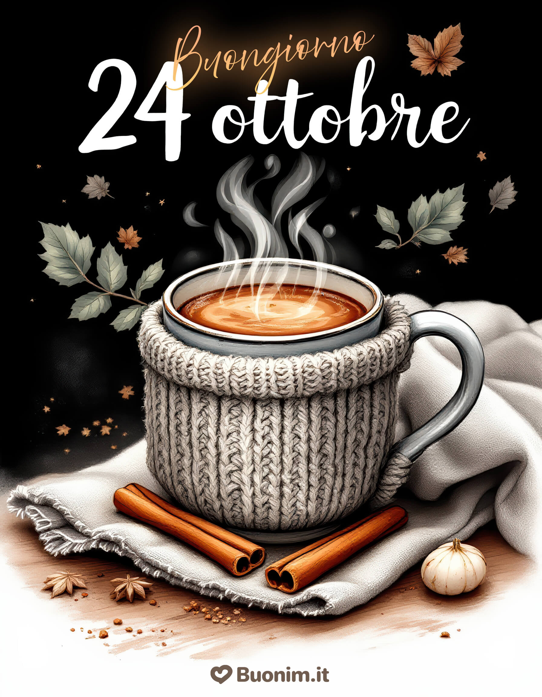 Buongiorno caldo e profumato del 24 ottobre Il tepore di una tazza, il profumo delle spezie e un pensiero gentile - così inizia una giornata d’autunno perfetta.